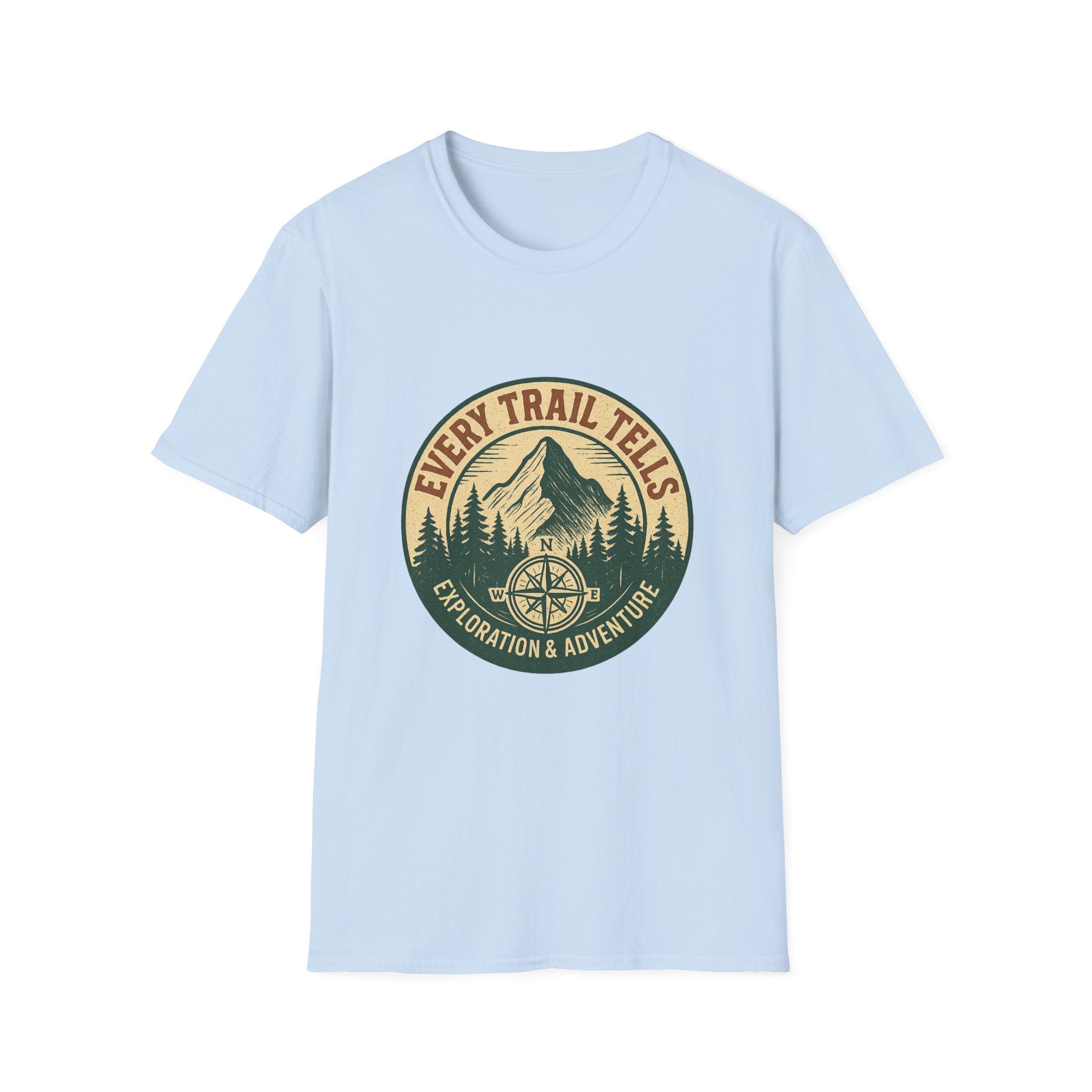 Every Trail Tells Mountain Graphic T-Shirt | Adventure Compass Outdoor Tee
