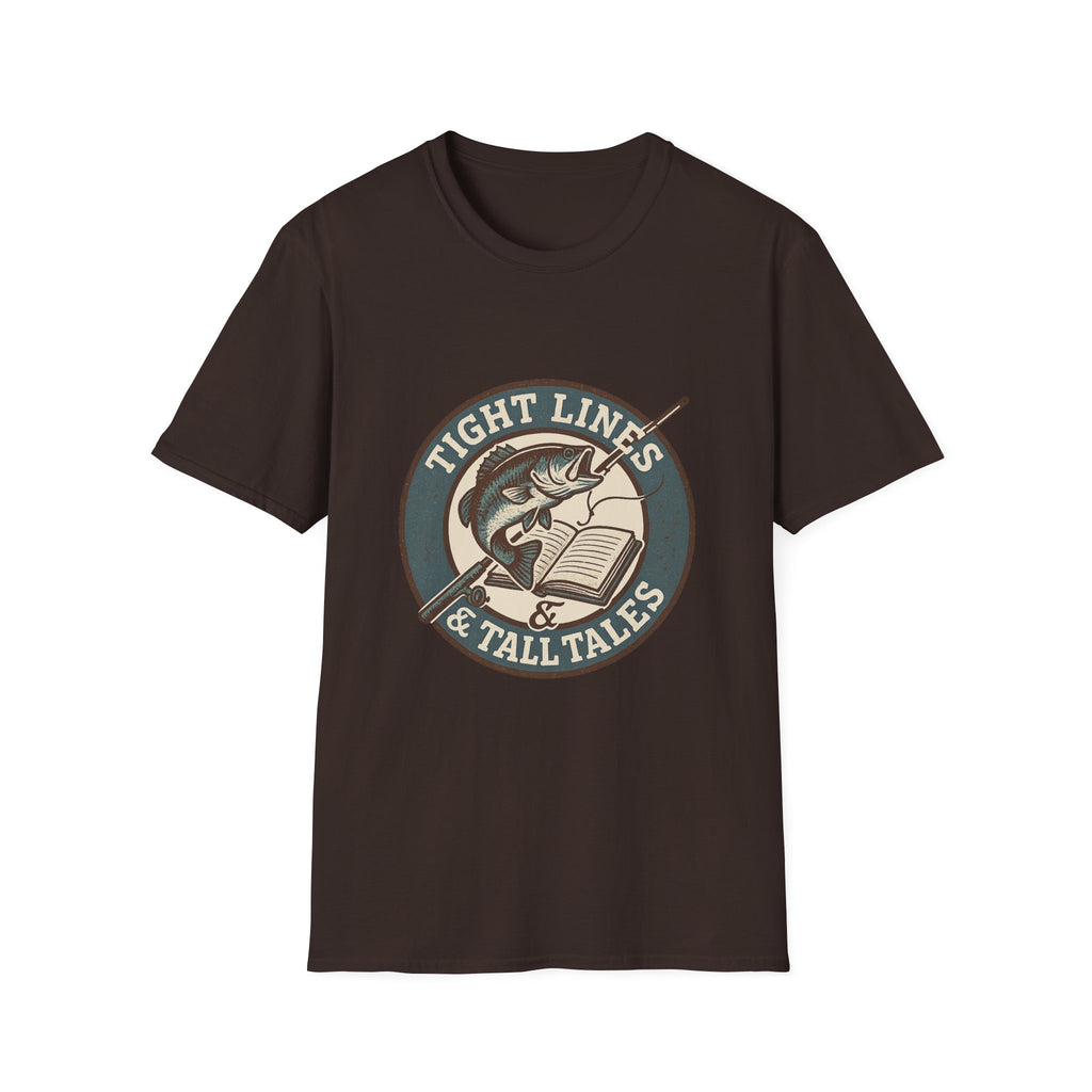Tight Lines & Tall Tales T-Shirt | Fishing Bass Graphic Tee