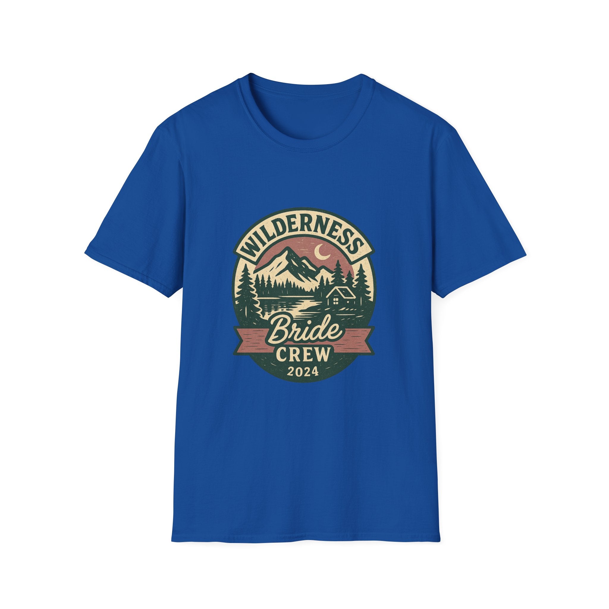 Wilderness Mountains Nightscapes T-Shirt | Bride Crew 2024 Badge