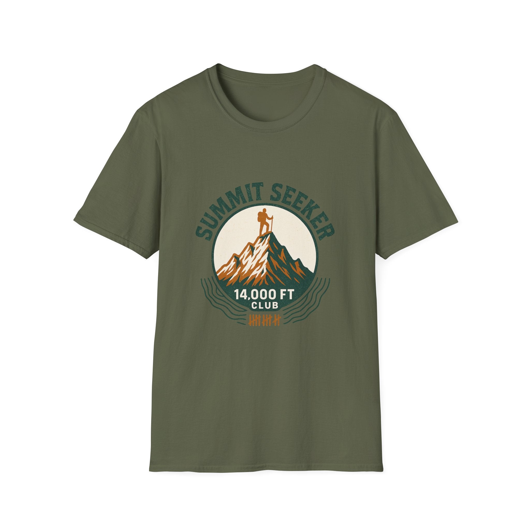 Summit Seeker Mountain Graphic T-Shirt | 14,000 ft Hiking Design