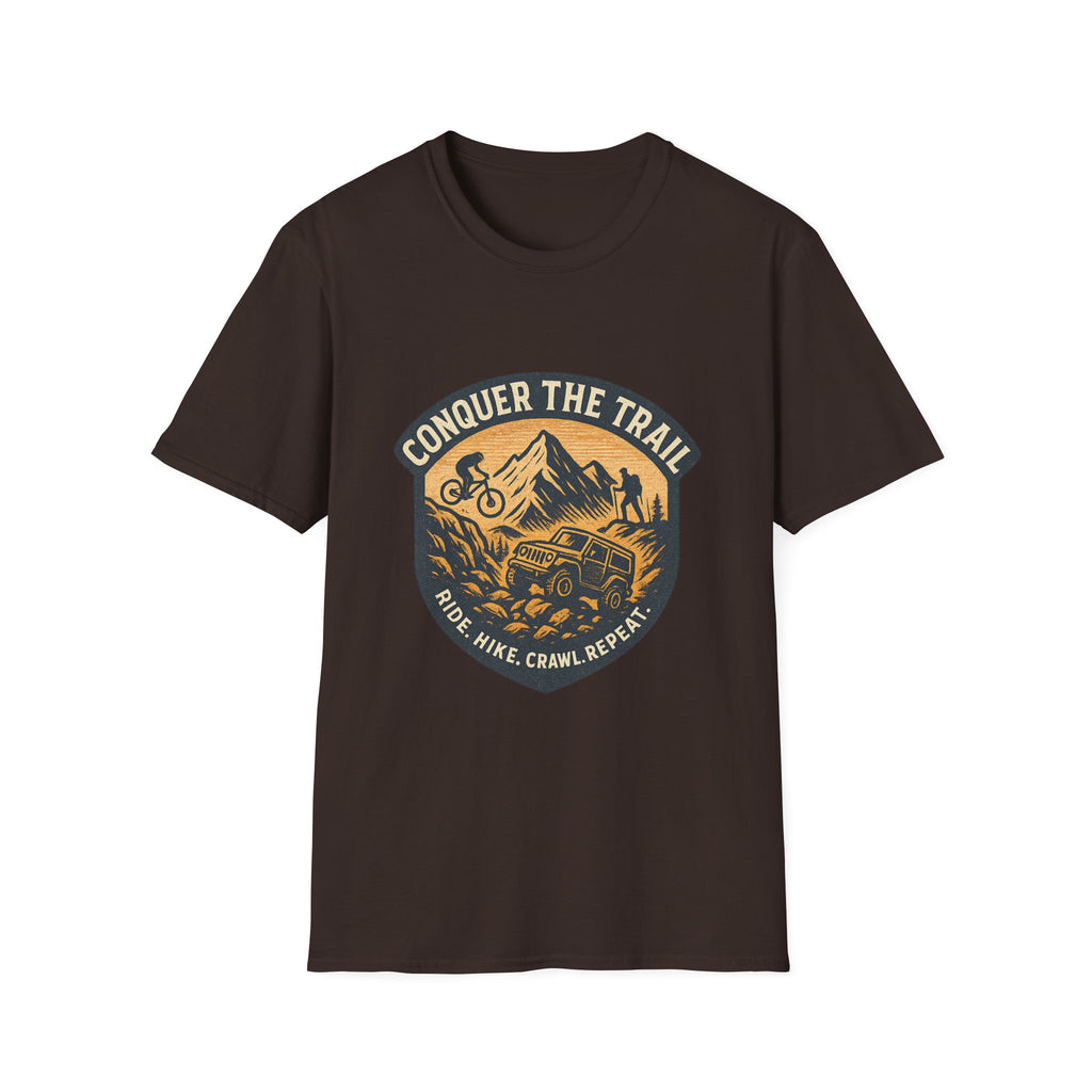 Conquer the Trail Mountain Bike & Hike T-Shirt | Outdoor Adventure Tee