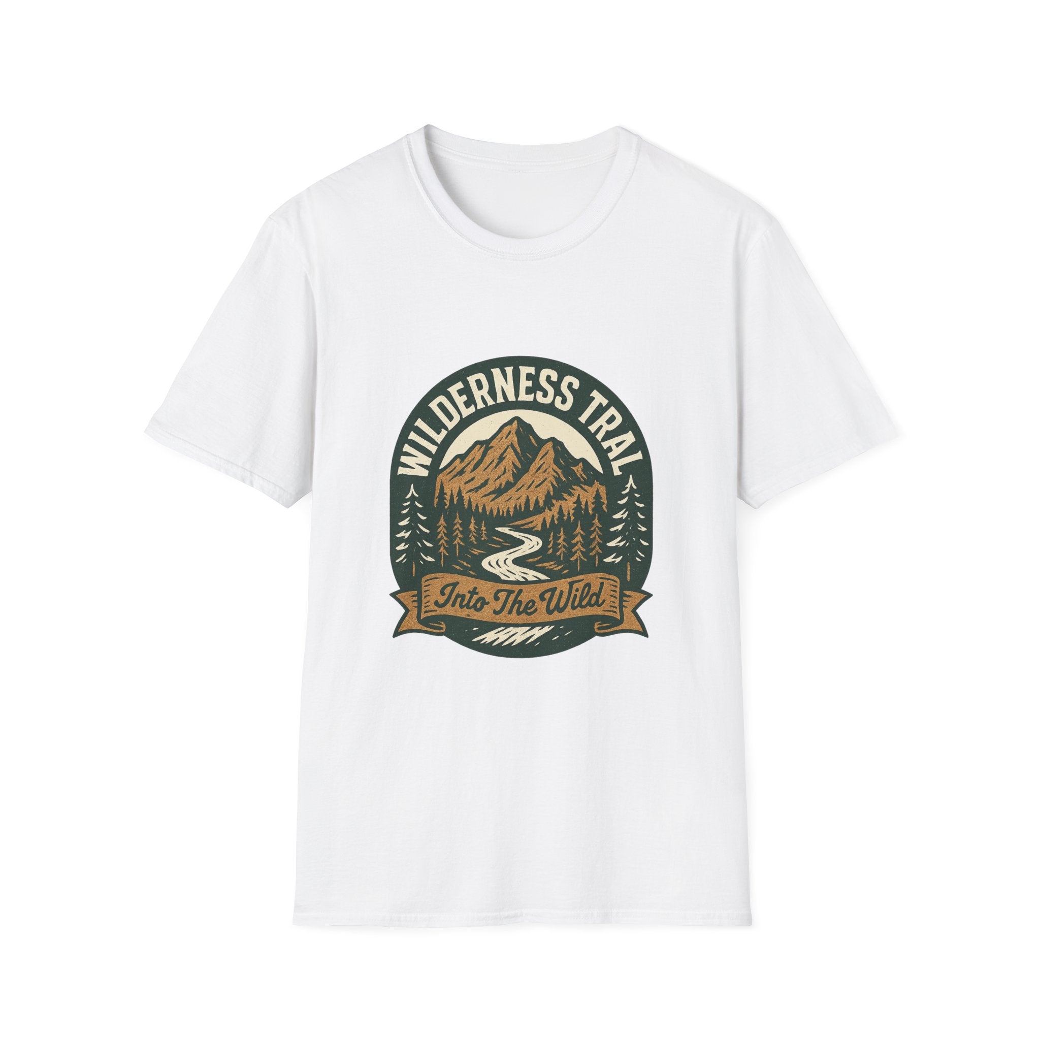 Wilderness Trail mountain badge T-Shirt | camping outdoors hiking design