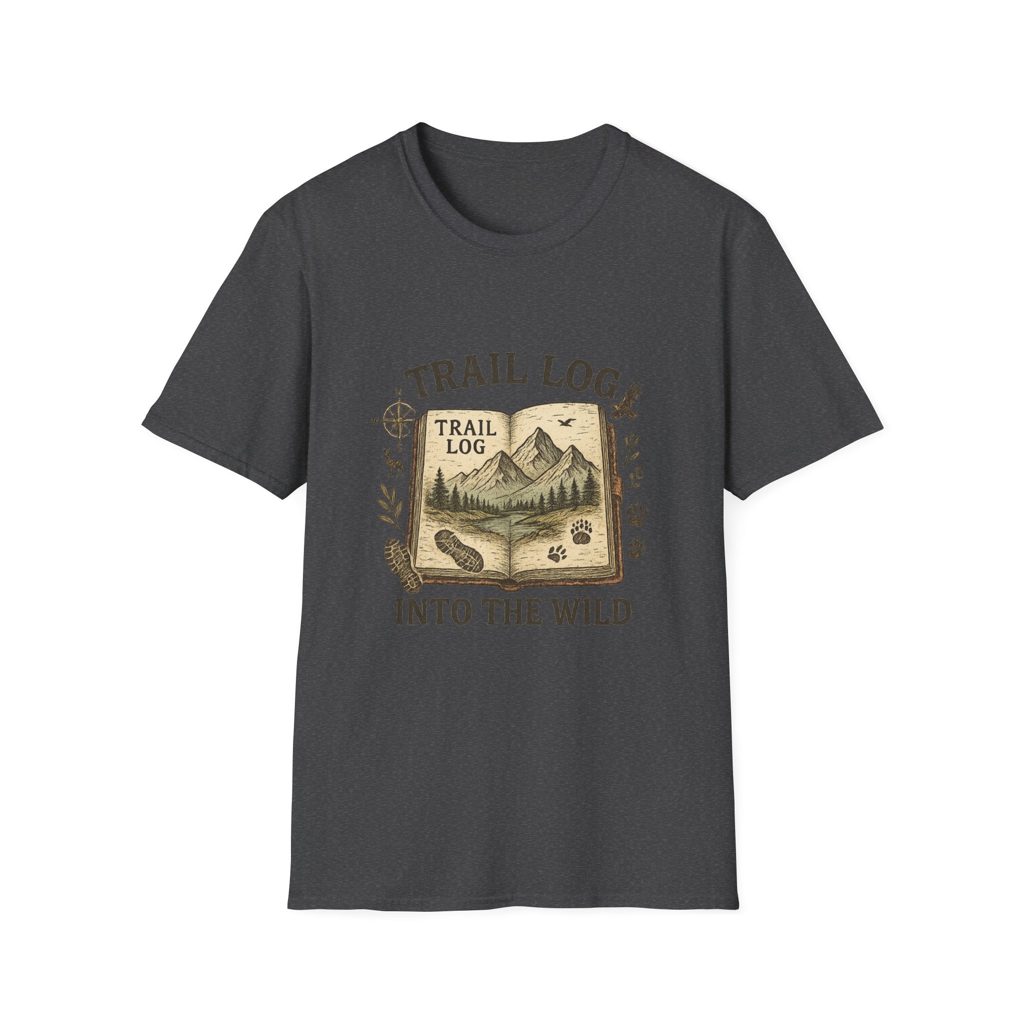 Trail Log book illustration T-Shirt | Into the Wild hiking design