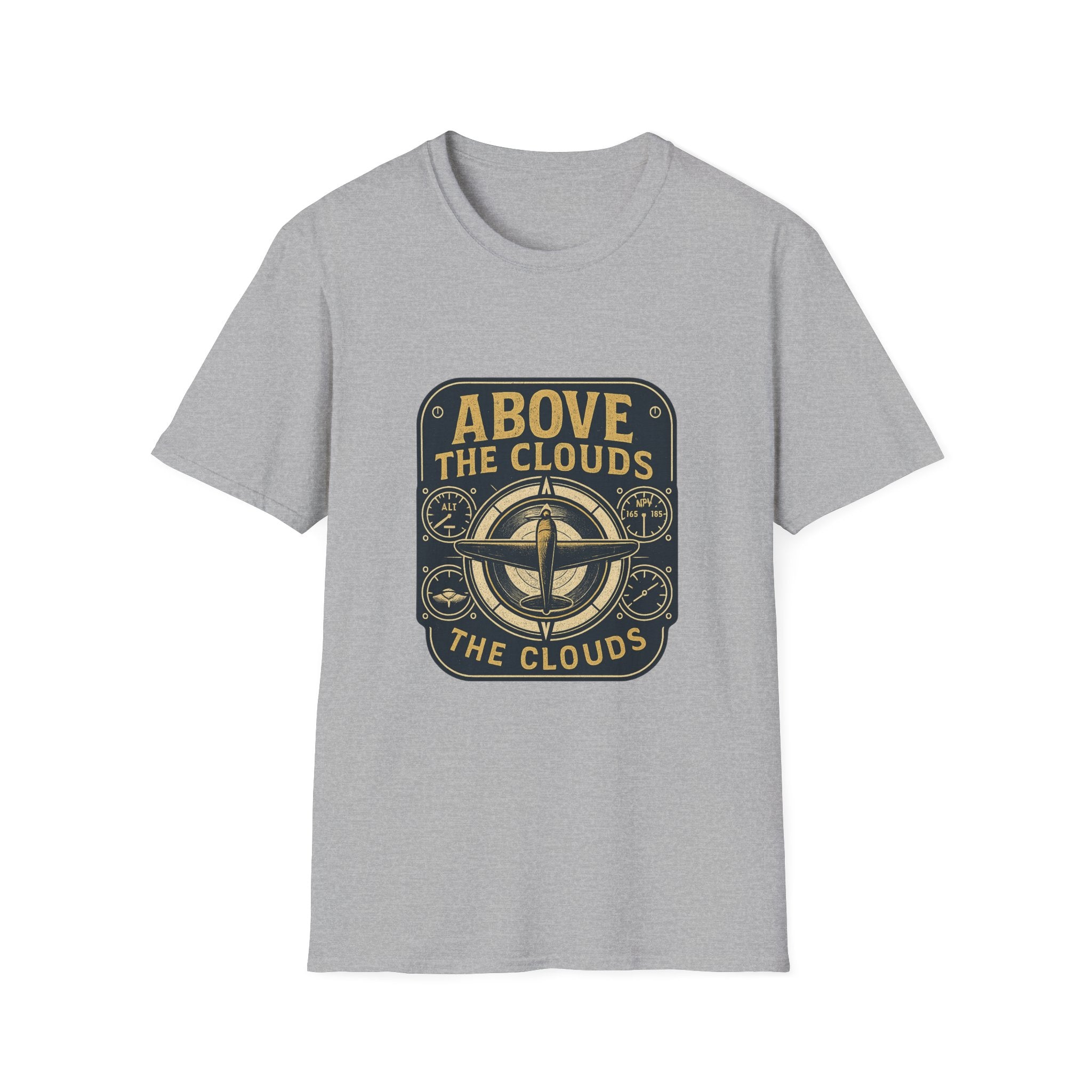 Above the Clouds compass graphic T-Shirt | Aviation travel shirt