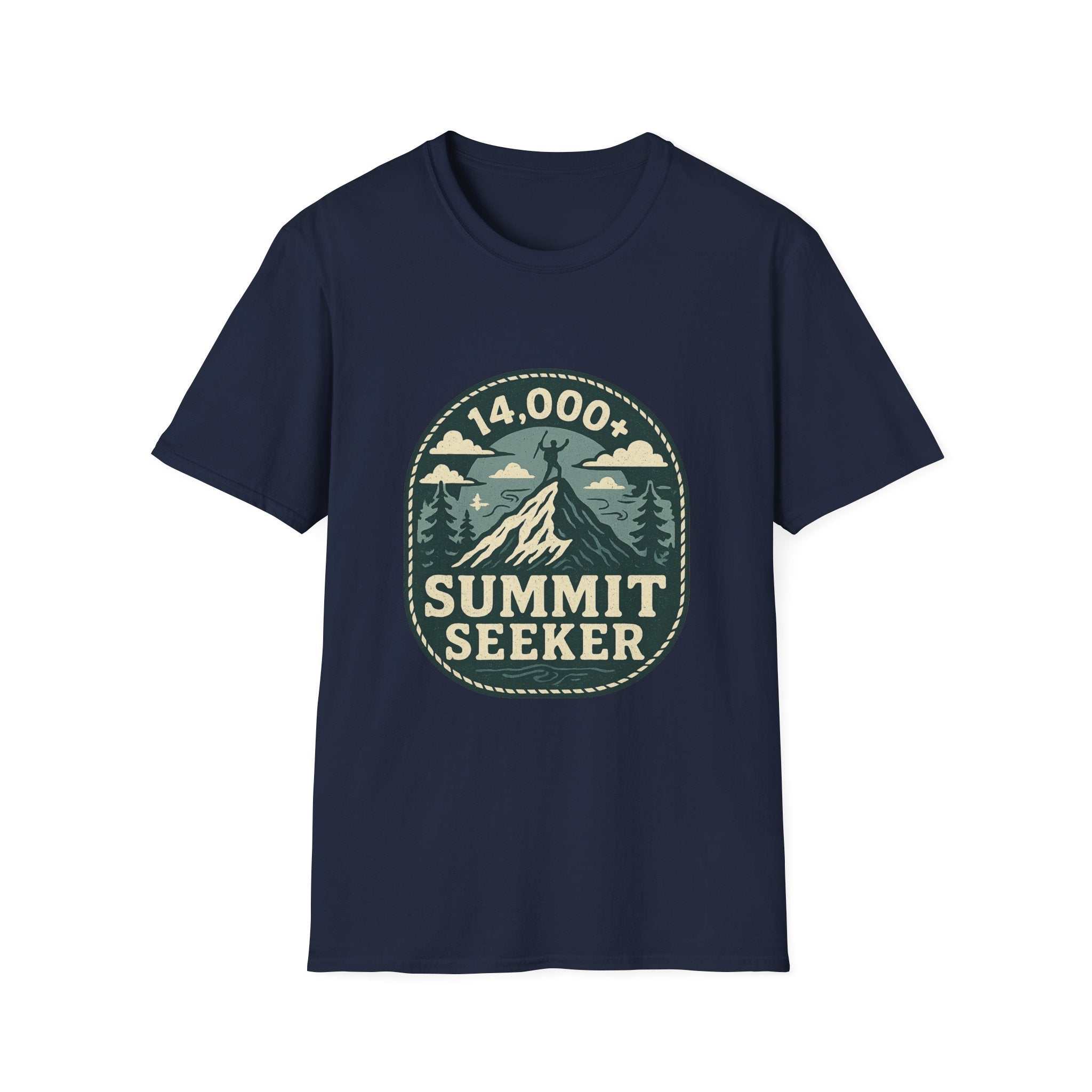 14,000+ Summit Seeker T-Shirt | Mountain Hiker Badge