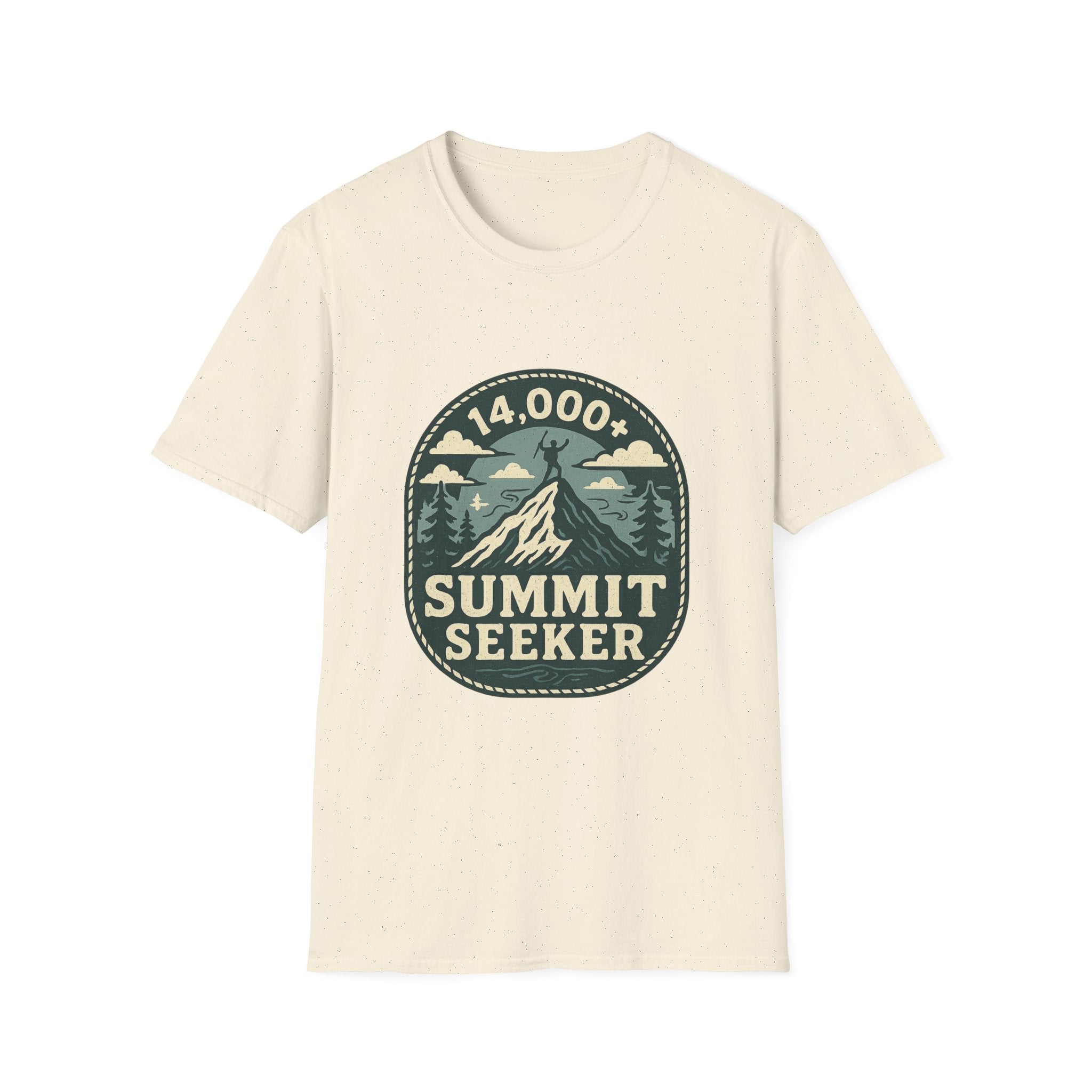 14,000+ Summit Seeker T-Shirt | Mountain Hiker Badge