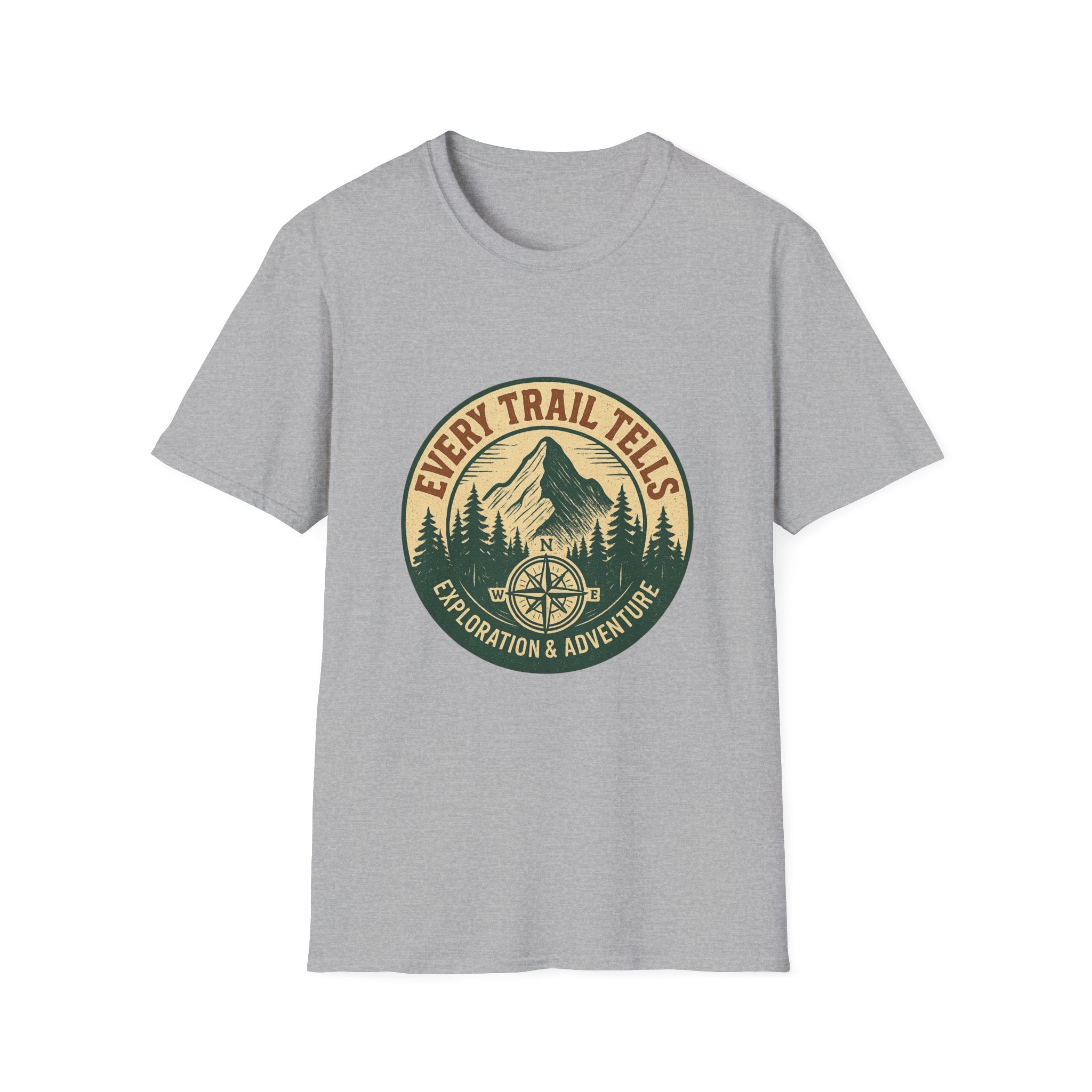 Every Trail Tells Mountain Graphic T-Shirt | Adventure Compass Outdoor Tee