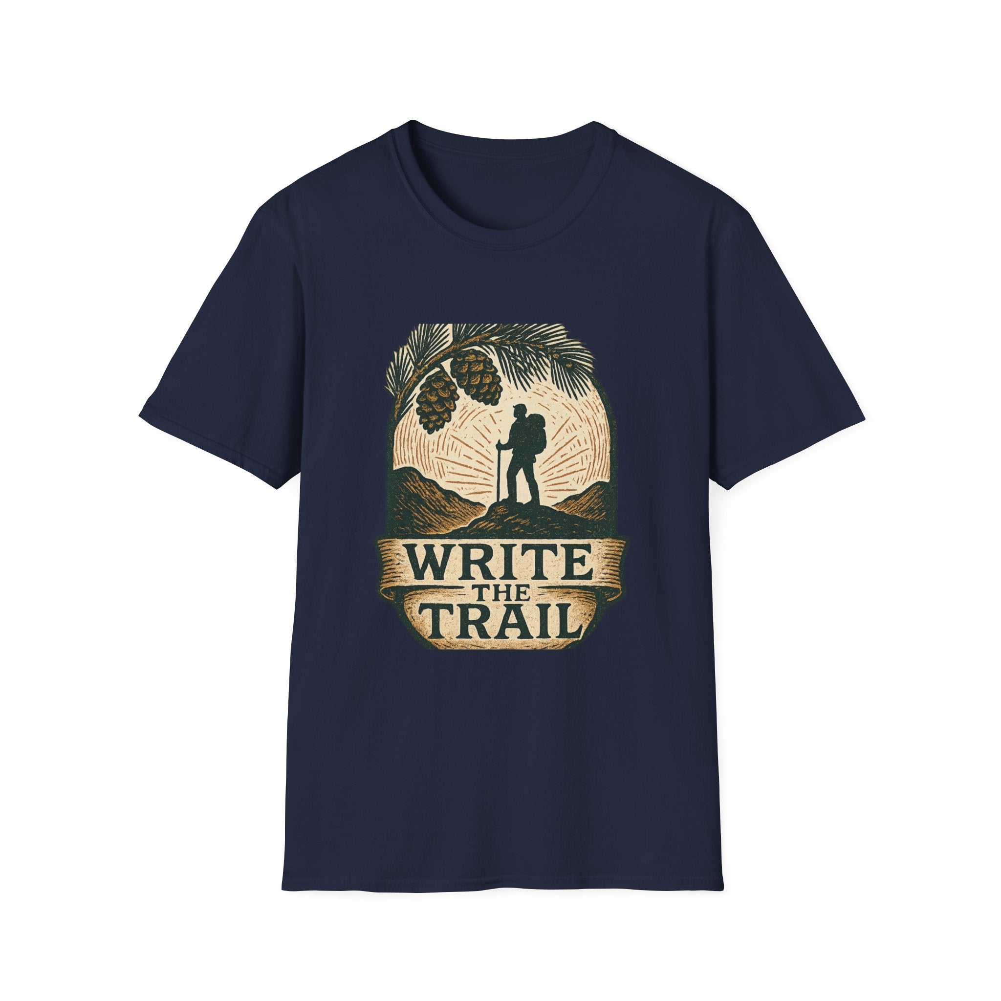 Write the Trail Hiking Shirt | Outdoor Pinecone Hiker Graphic Tee