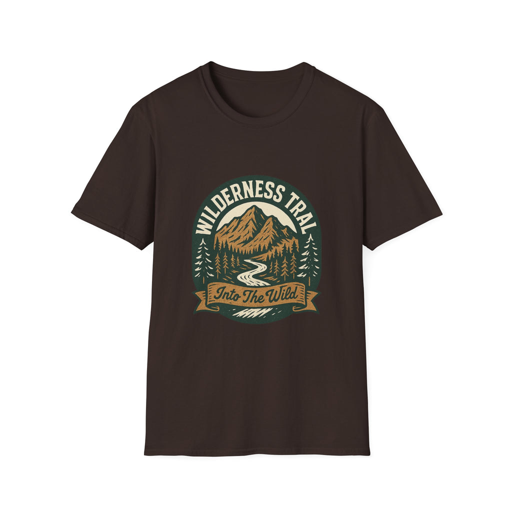 Wilderness Trail mountain badge T-Shirt | camping outdoors hiking design