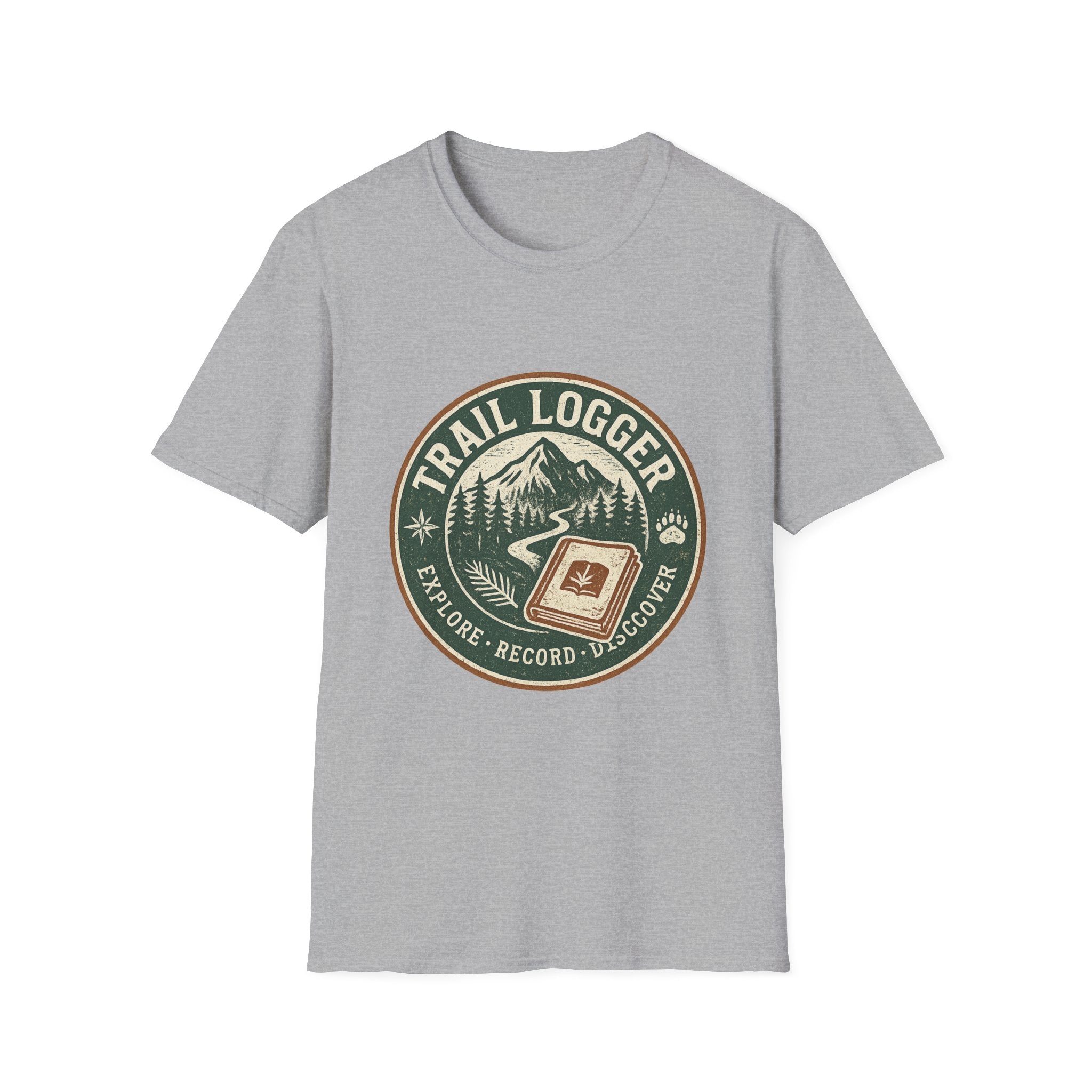 Trail Logger T-Shirt | Hiking Badge Mountain Logo