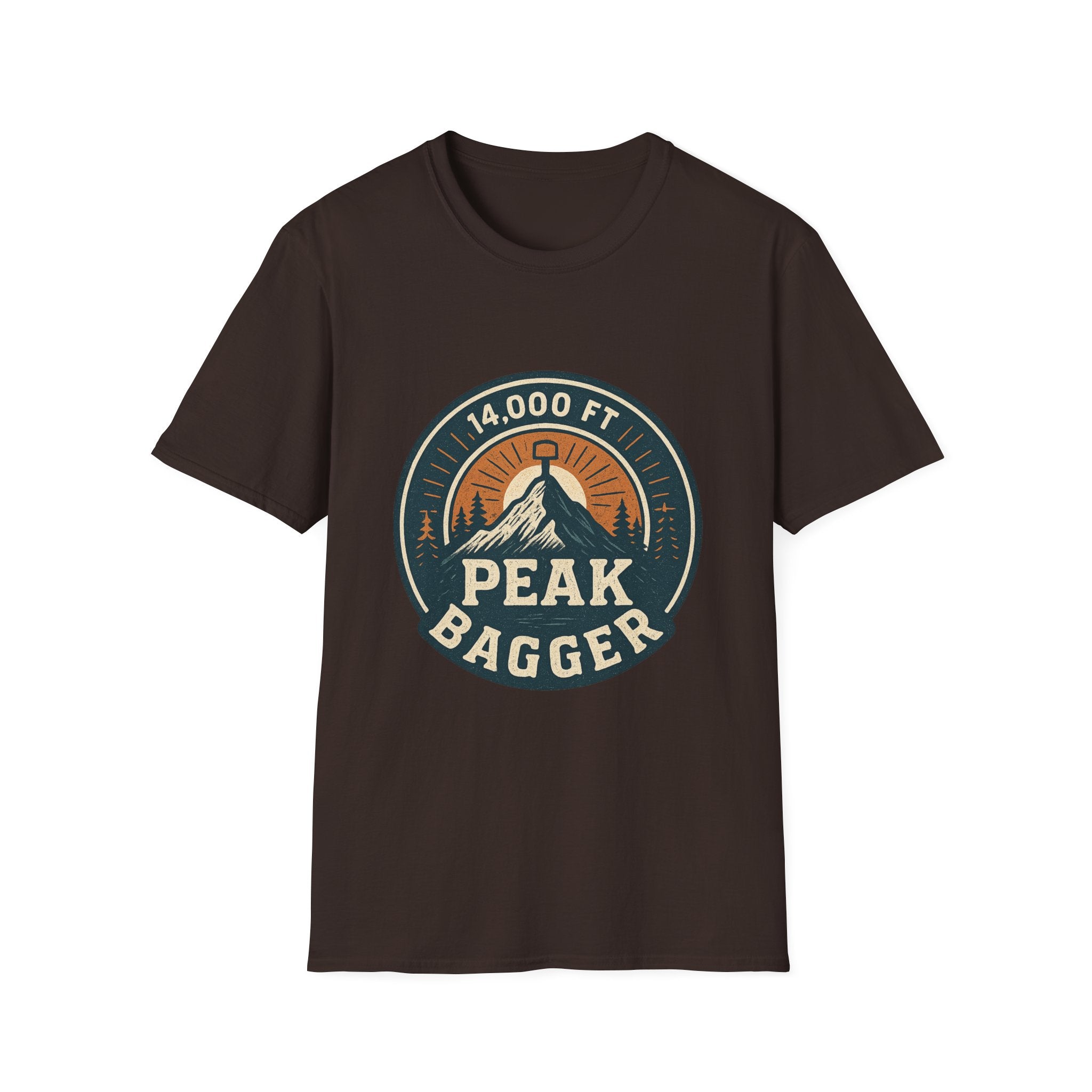 14,000 Ft Peak Bagger T-Shirt | Mountain Climbing Badge Design