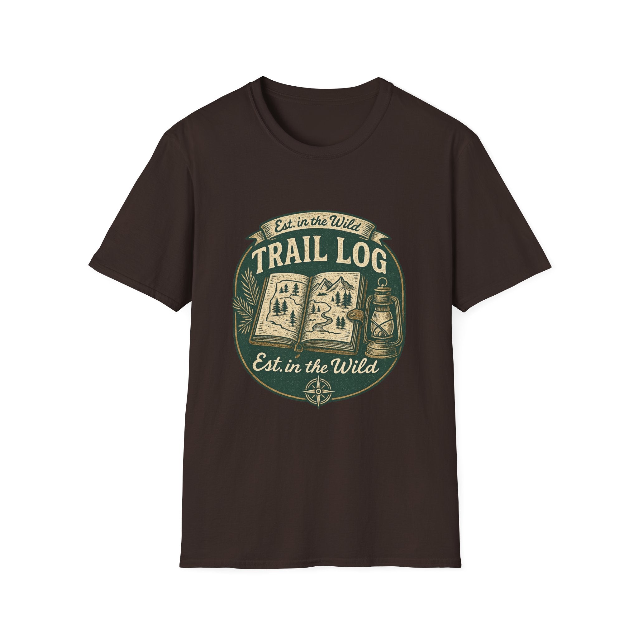 Trail Log camping badge T-Shirt | outdoors hiking graphic tee