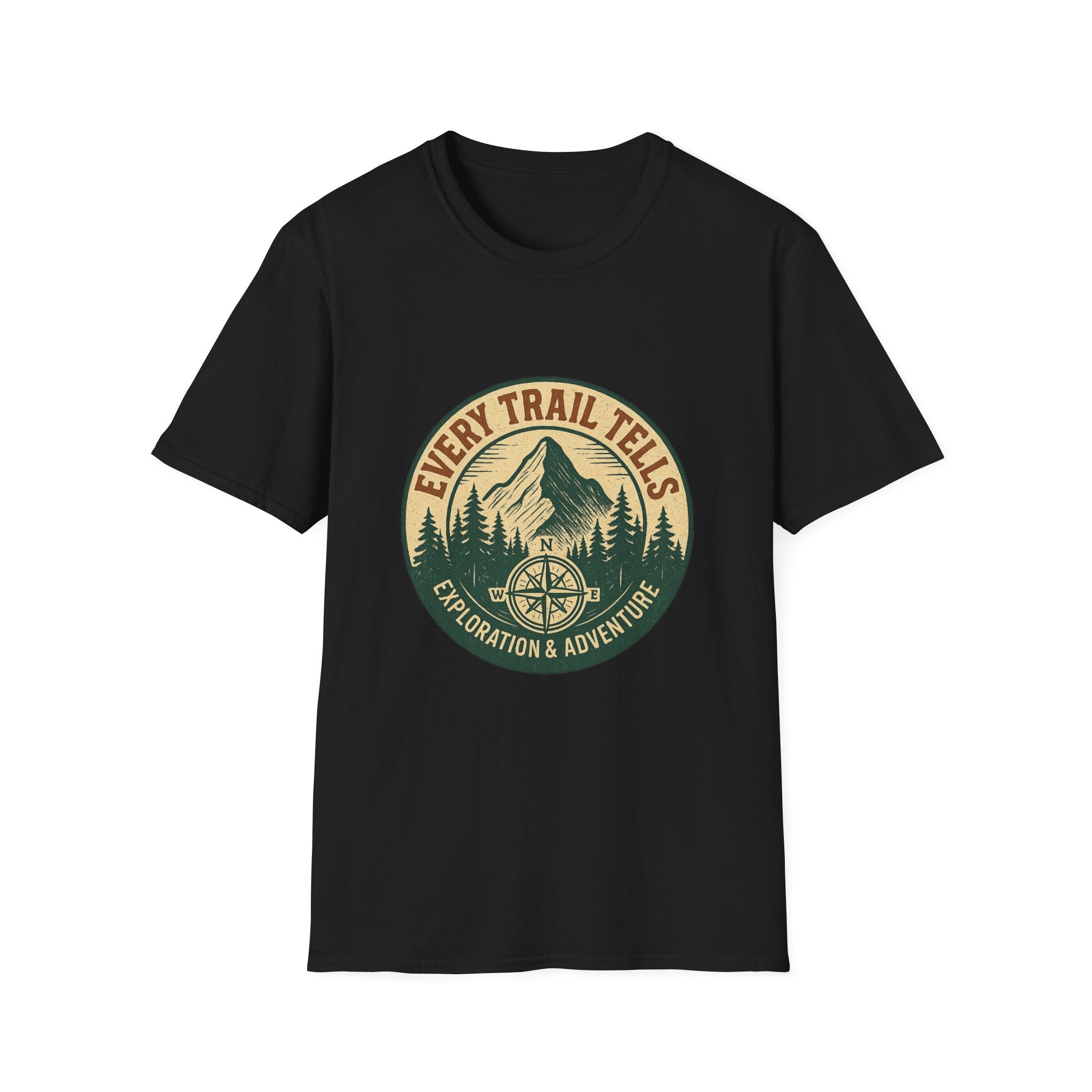 Every Trail Tells Mountain Graphic T-Shirt | Adventure Compass Outdoor Tee