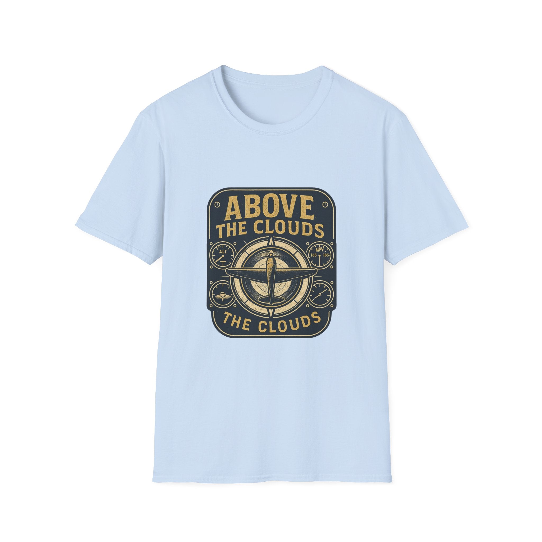 Above the Clouds compass graphic T-Shirt | Aviation travel shirt