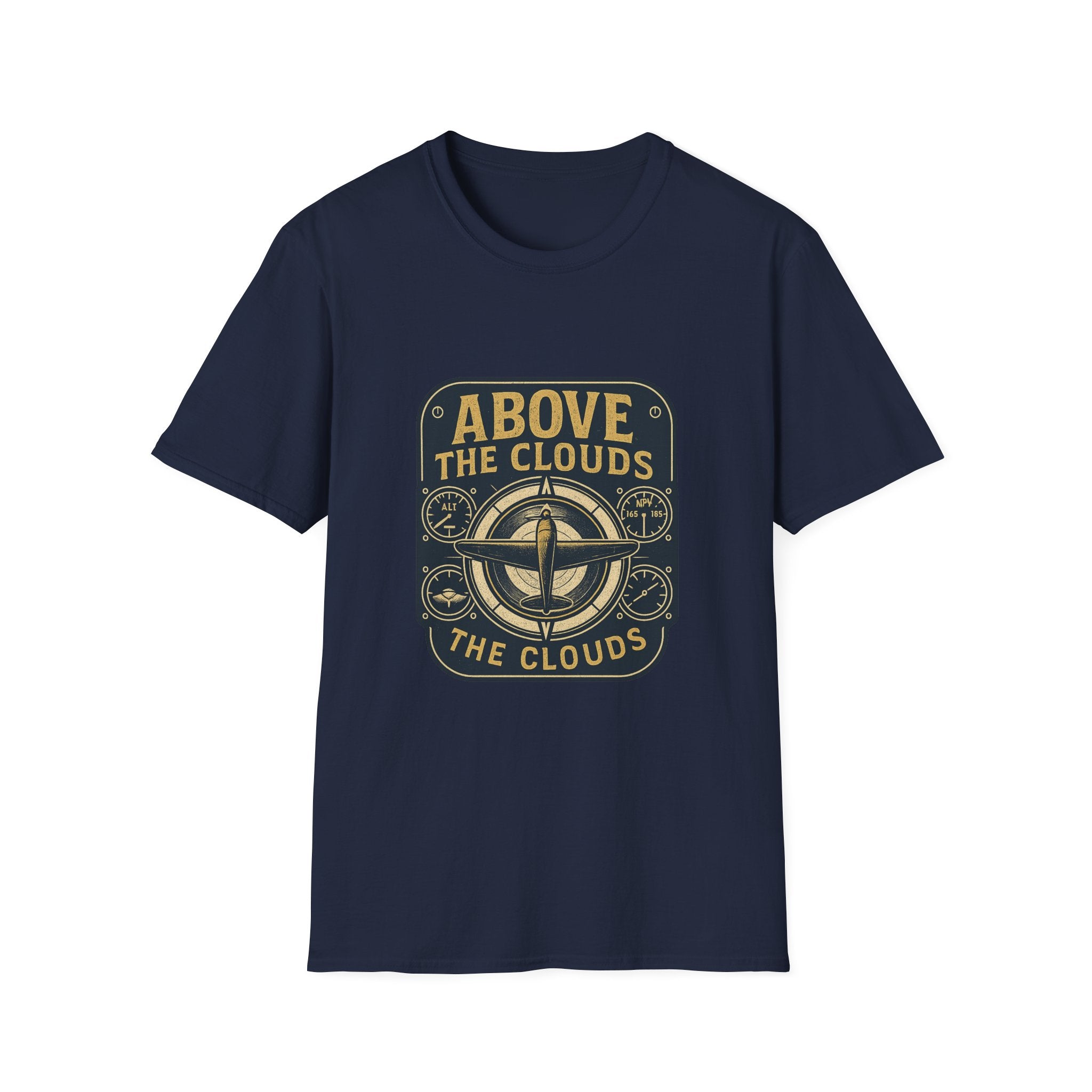 Above the Clouds compass graphic T-Shirt | Aviation travel shirt