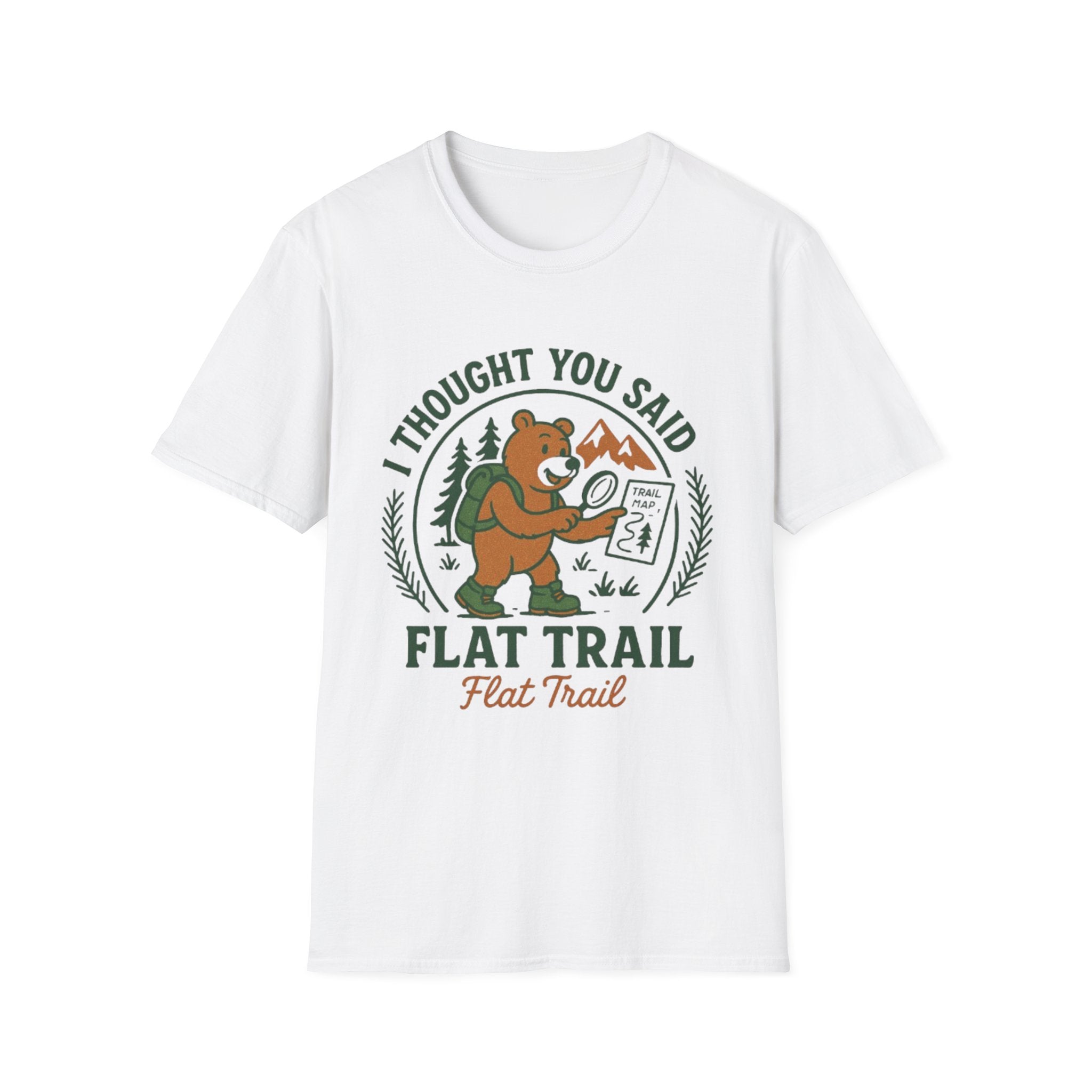 I Thought You Said Flat Trail T-Shirt | Hiking Bear Graphic