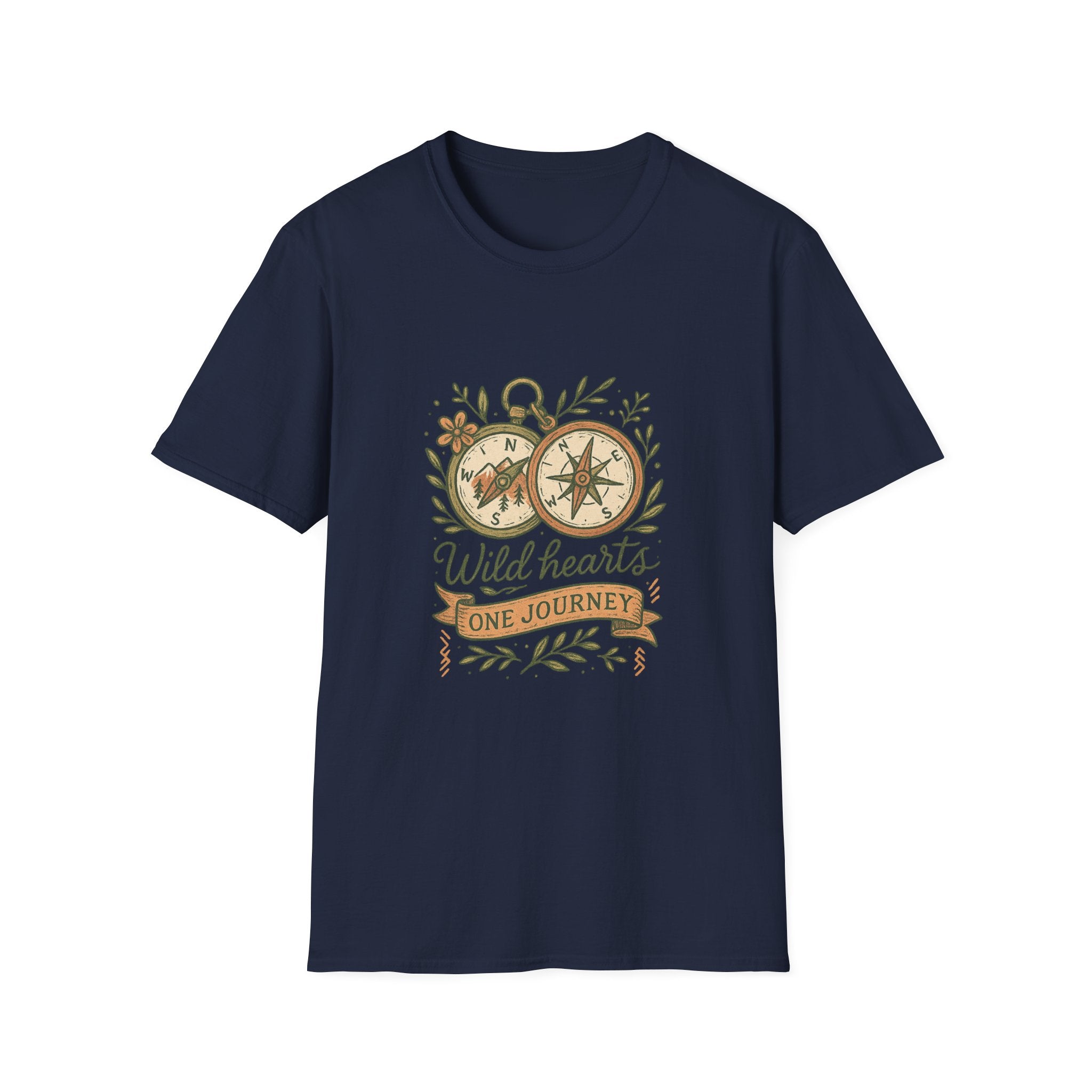 Wild Hearts Compass illustration T-Shirt | Adventure, Nature, Travel