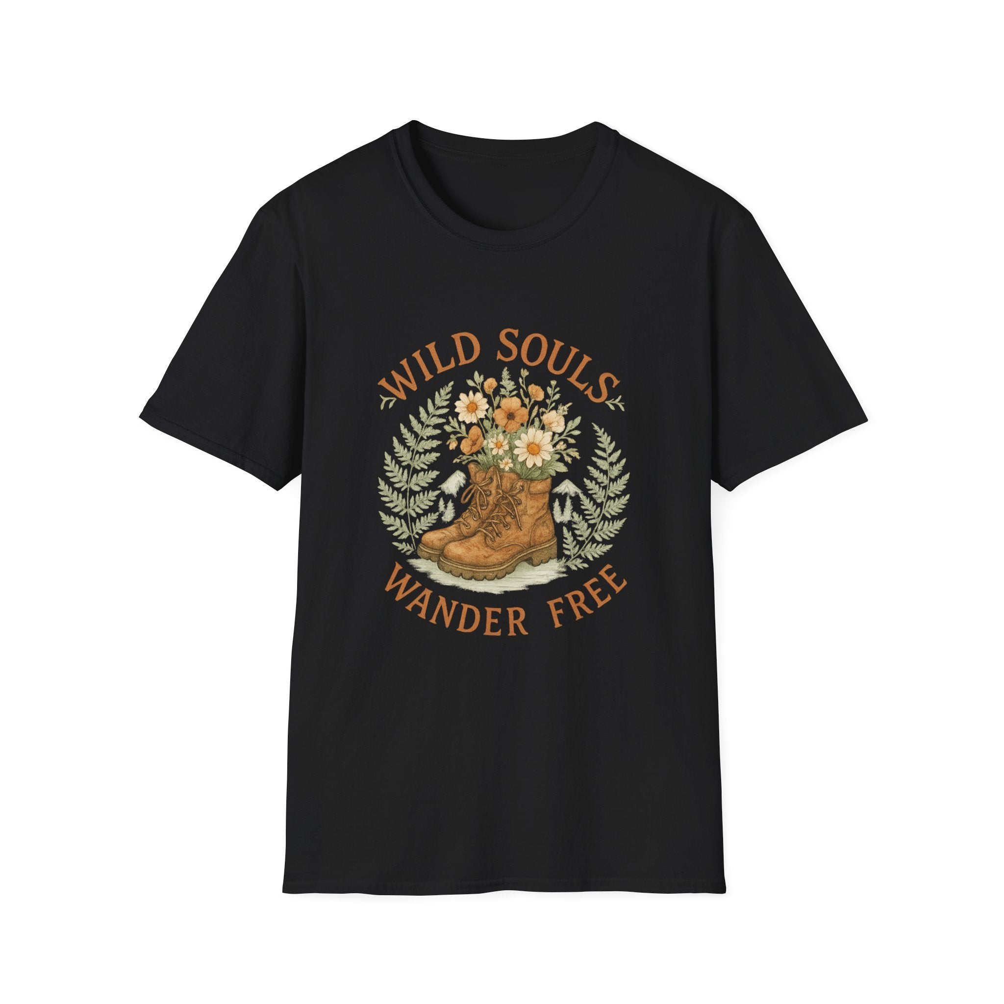 Wild Souls boot with flowers T-Shirt | wander free floral graphic