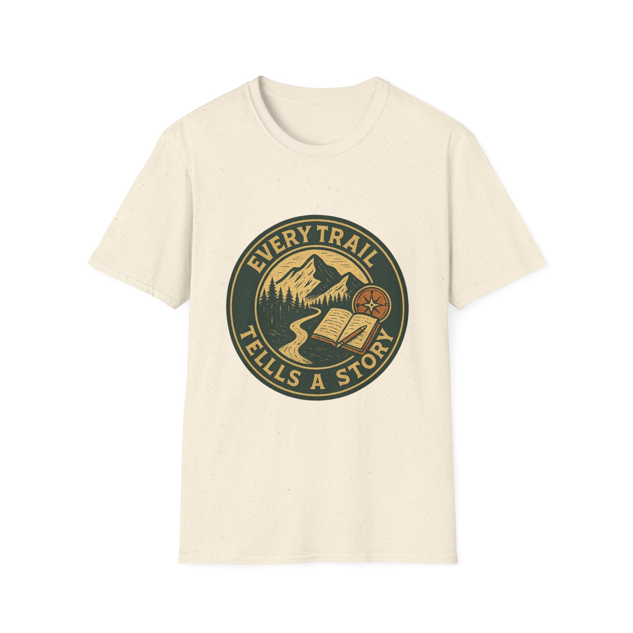 Every Trail Tells a Story T-Shirt | Mountain Hiking Badge Design