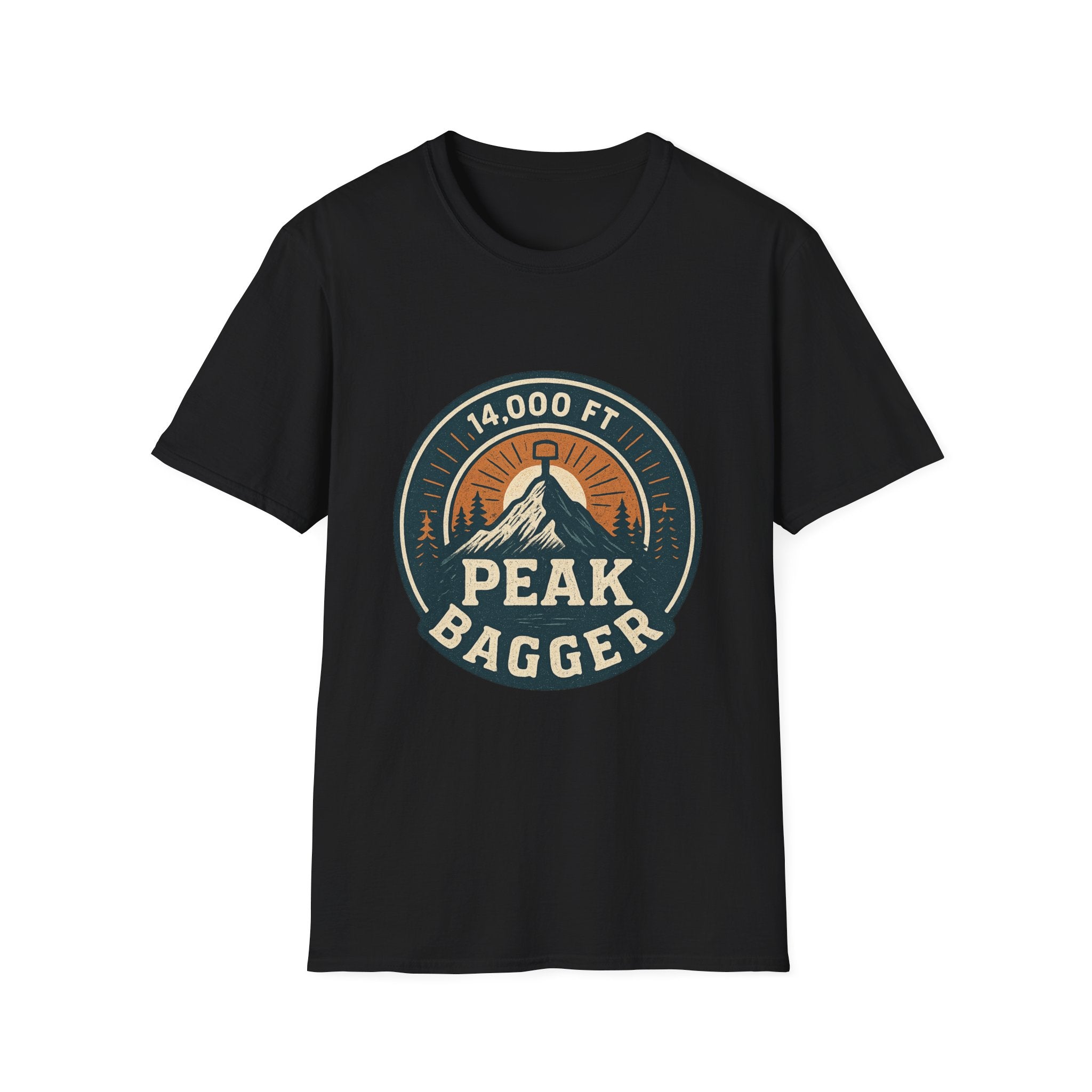14,000 Ft Peak Bagger T-Shirt | Mountain Climbing Badge Design