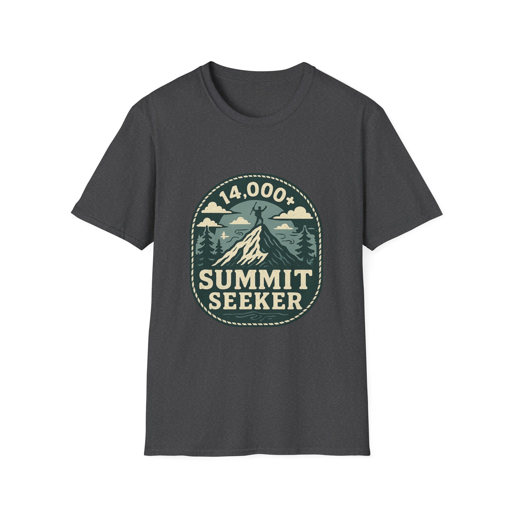 14,000+ Summit Seeker T-Shirt | Mountain Hiker Badge