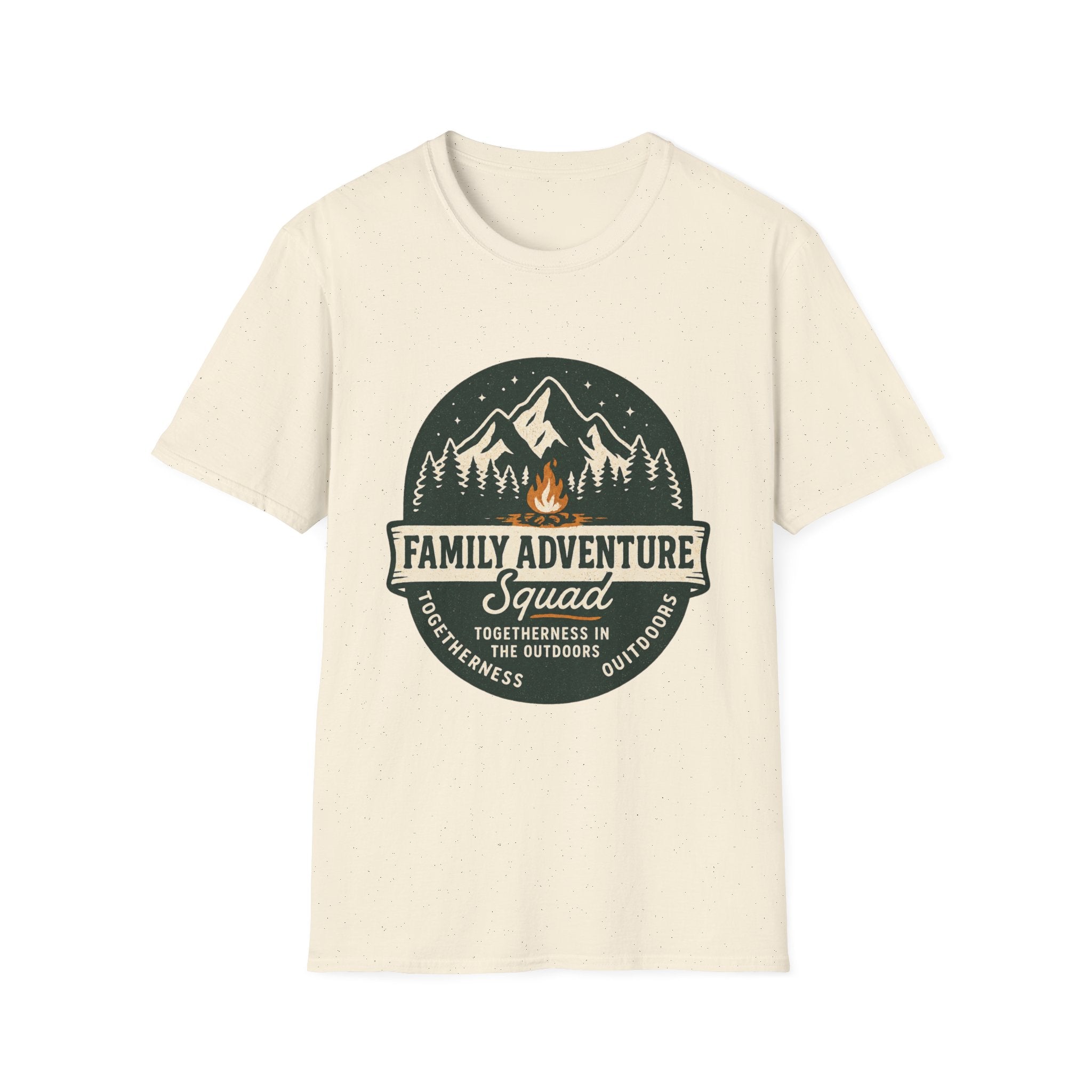 Family Adventure Squad T-Shirt | Camping Mountains Campfire Design