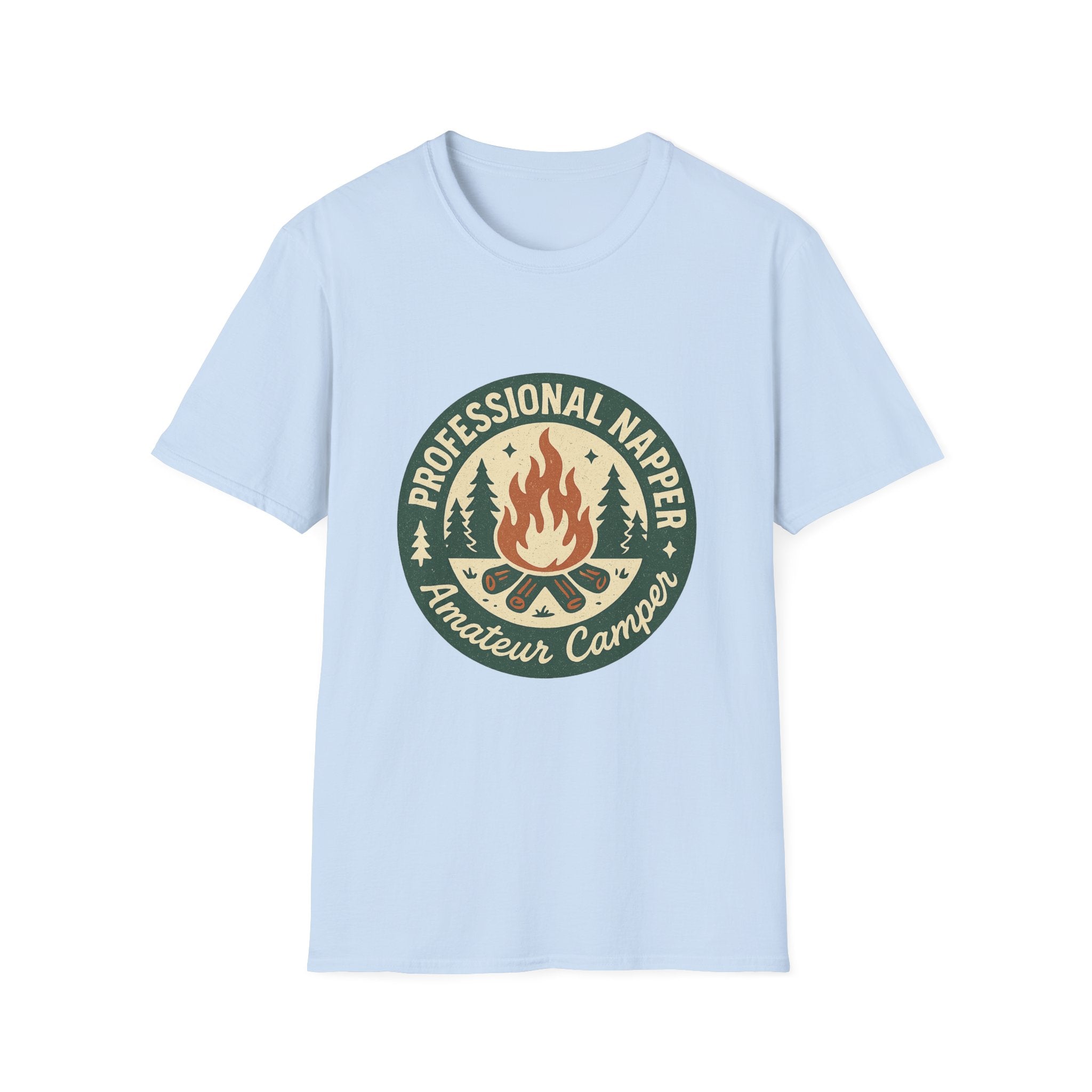 Professional Napper Campfire T-Shirt | Camping Nap Sleep Graphic Tee