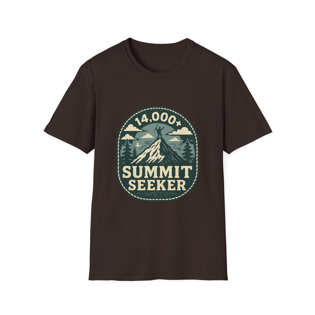 14,000+ Summit Seeker T-Shirt | Mountain Hiker Badge