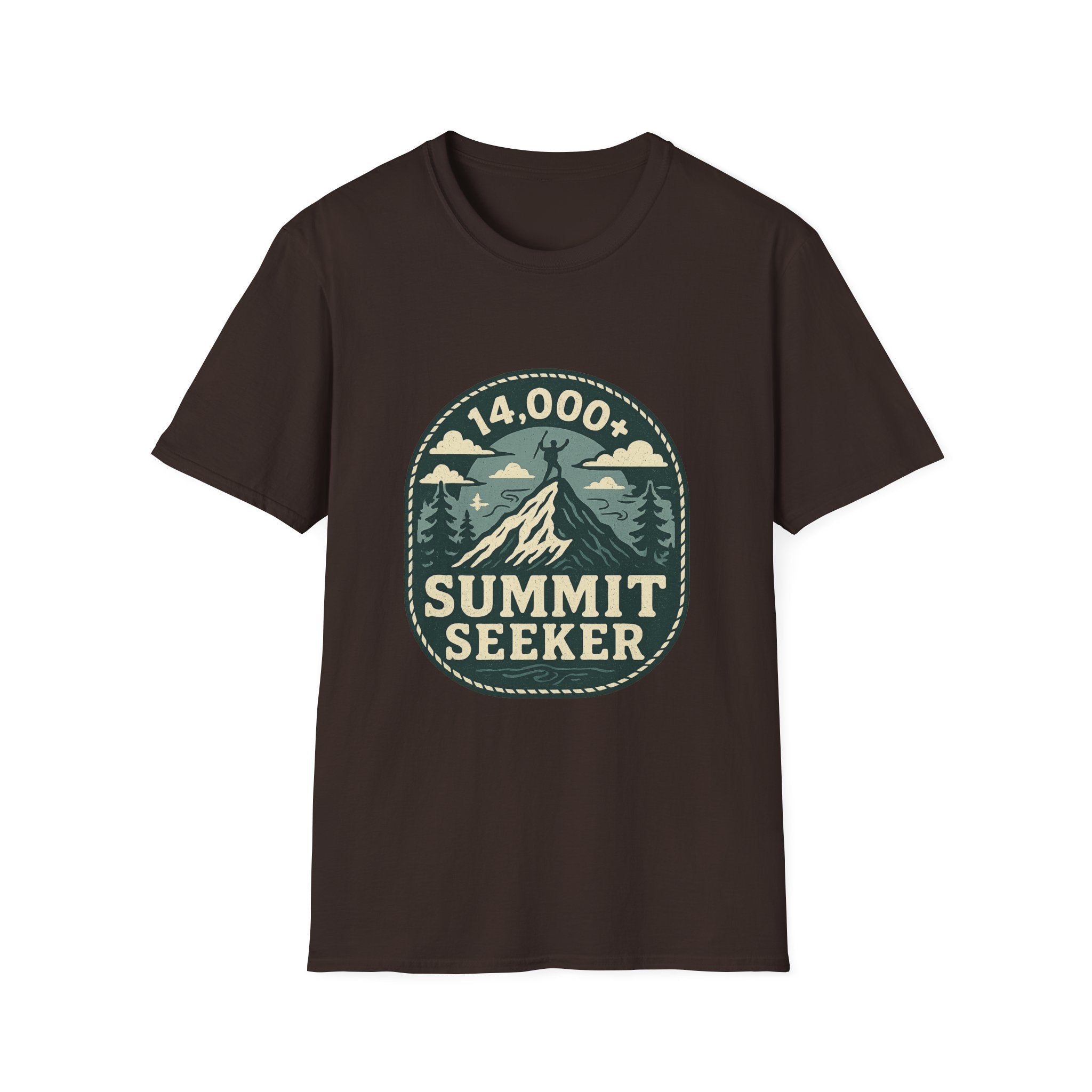 14,000+ Summit Seeker T-Shirt | Mountain Hiker Badge