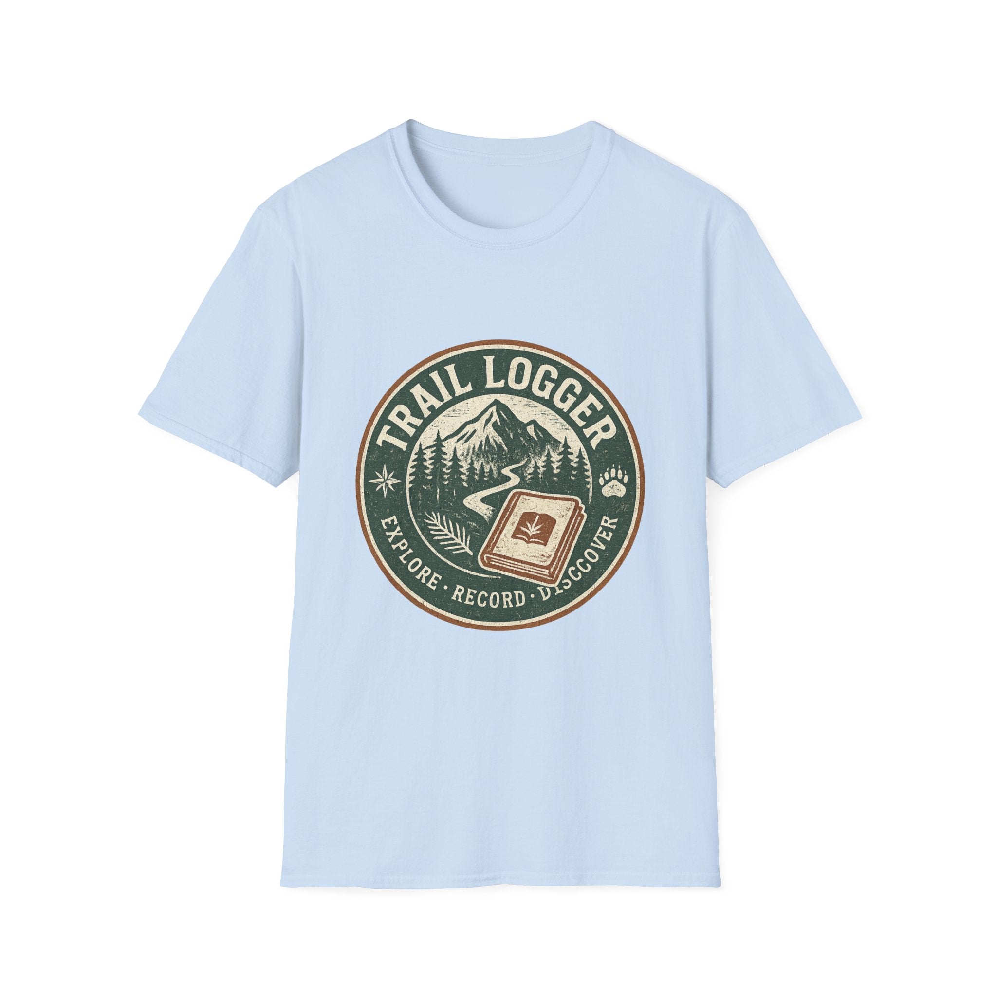 Trail Logger T-Shirt | Hiking Badge Mountain Logo