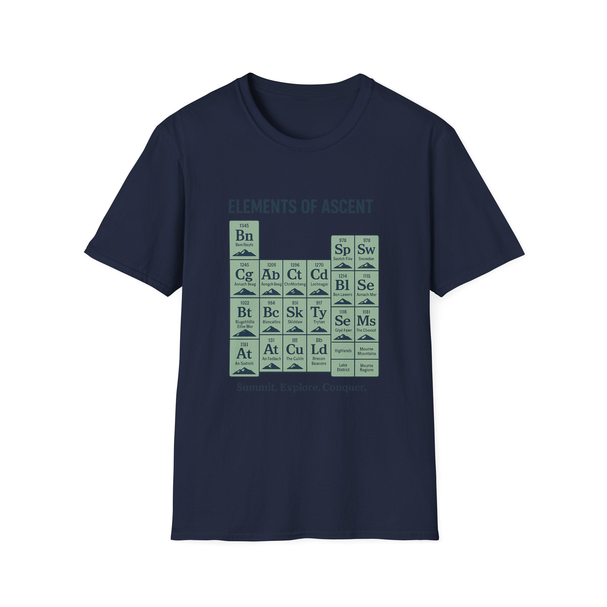 Elements of Ascent T-Shirt | Climbing Periodic Table Rock Climber Tee