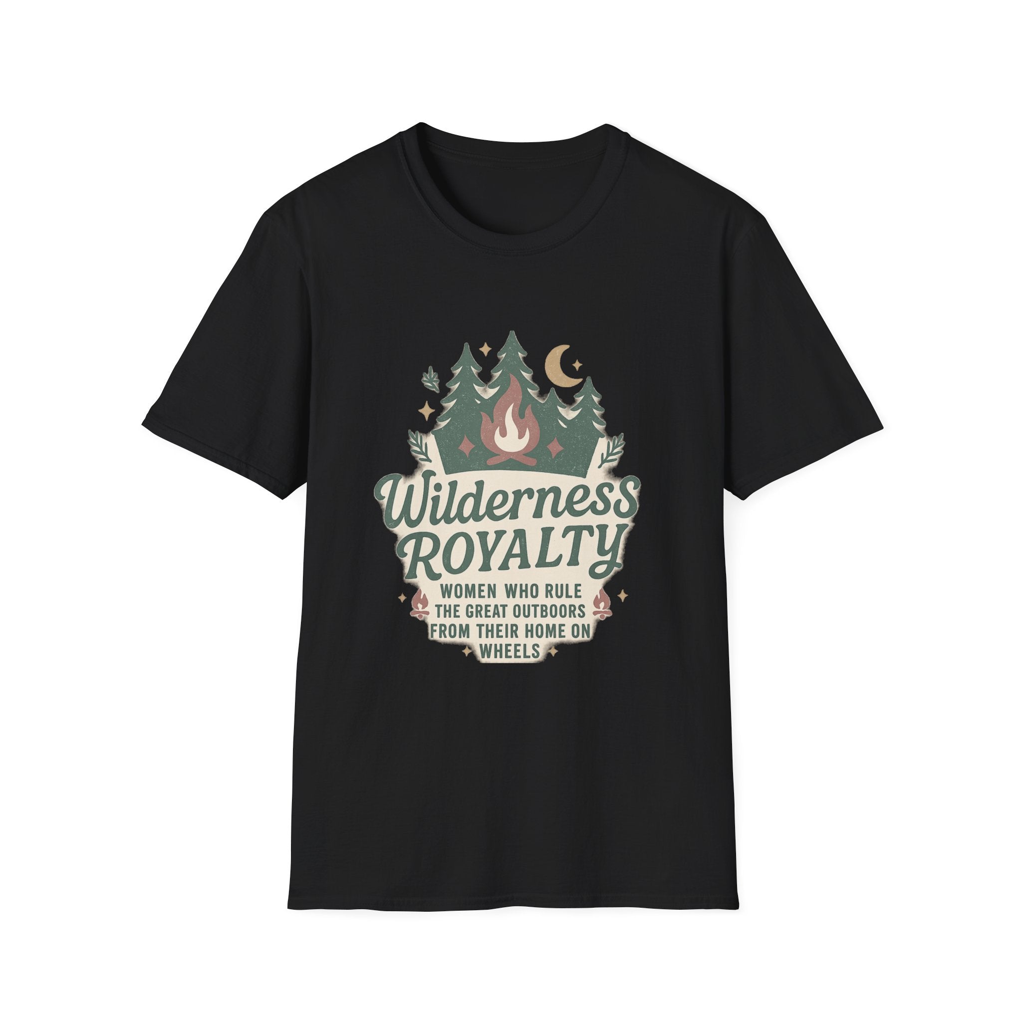 Wilderness Royalty T-Shirt | Campfire Trees Moon Outdoor Adventure