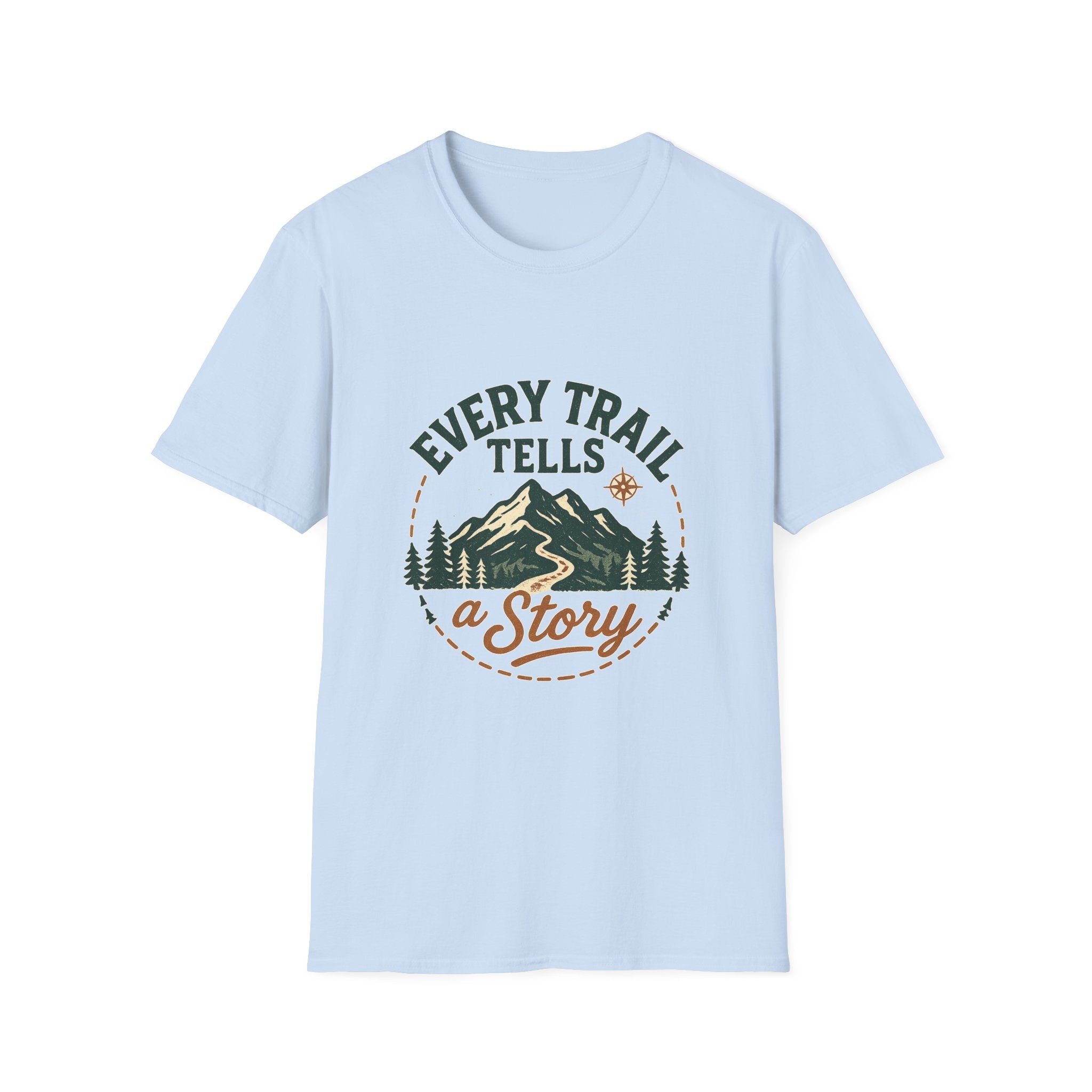 Every Trail Tells a Story T-Shirt | Mountain Hiking Adventure Tee