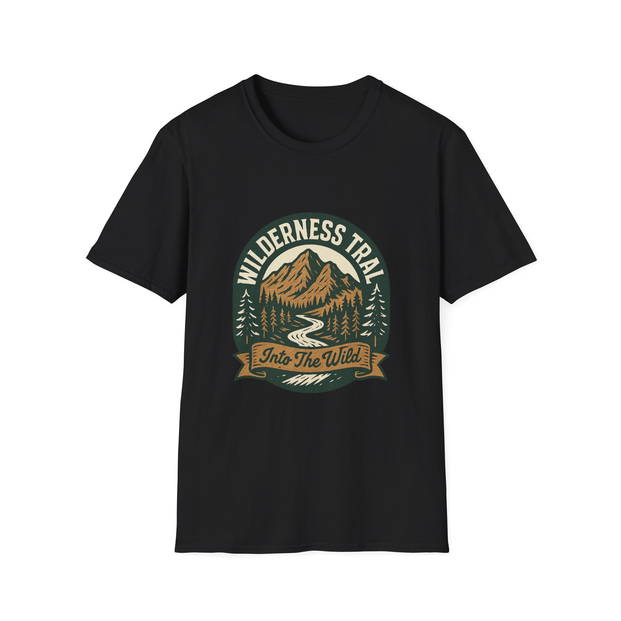 Wilderness Trail mountain badge T-Shirt | camping outdoors hiking design