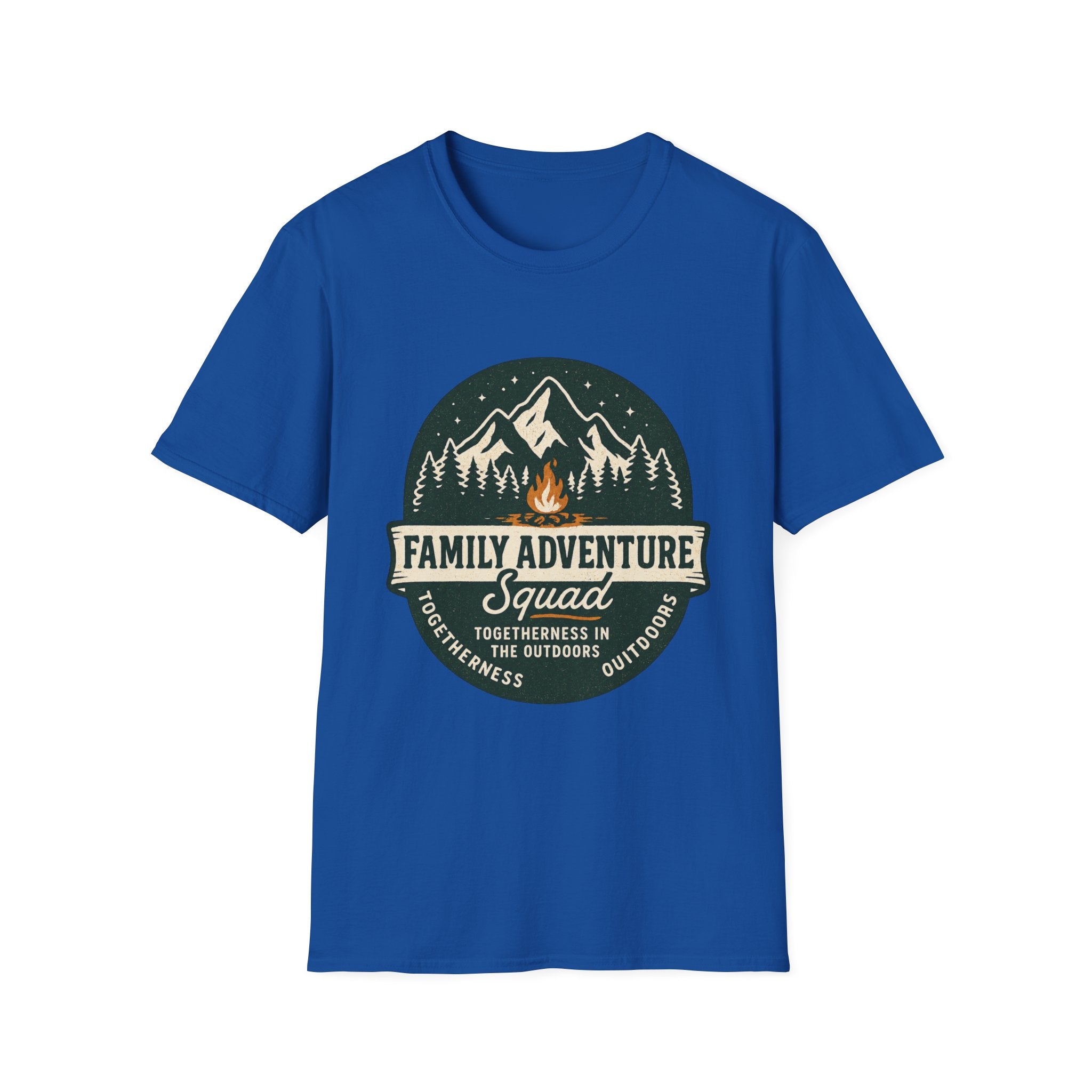 Family Adventure Squad T-Shirt | Camping Mountains Campfire Design
