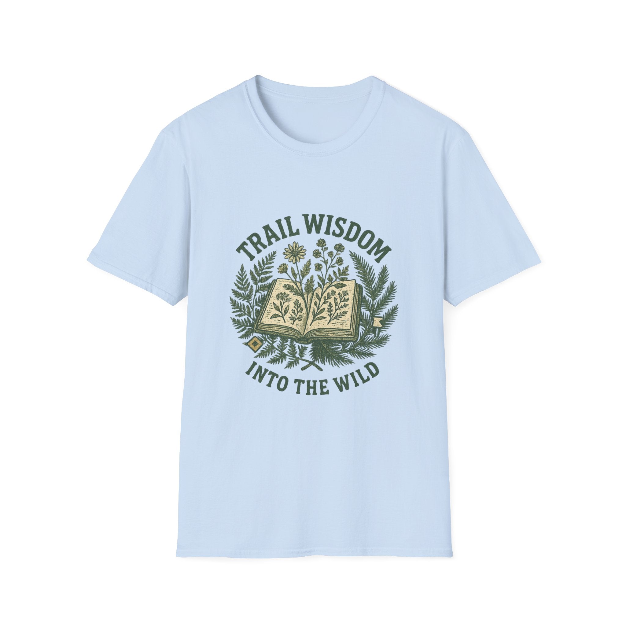 Trail Wisdom book and herbs T-Shirt | Into the Wild nature tee