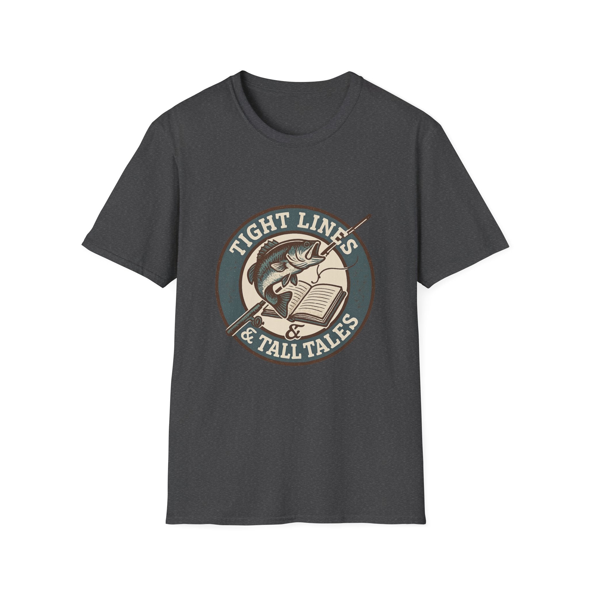 Tight Lines & Tall Tales T-Shirt | Fishing Bass Graphic Tee