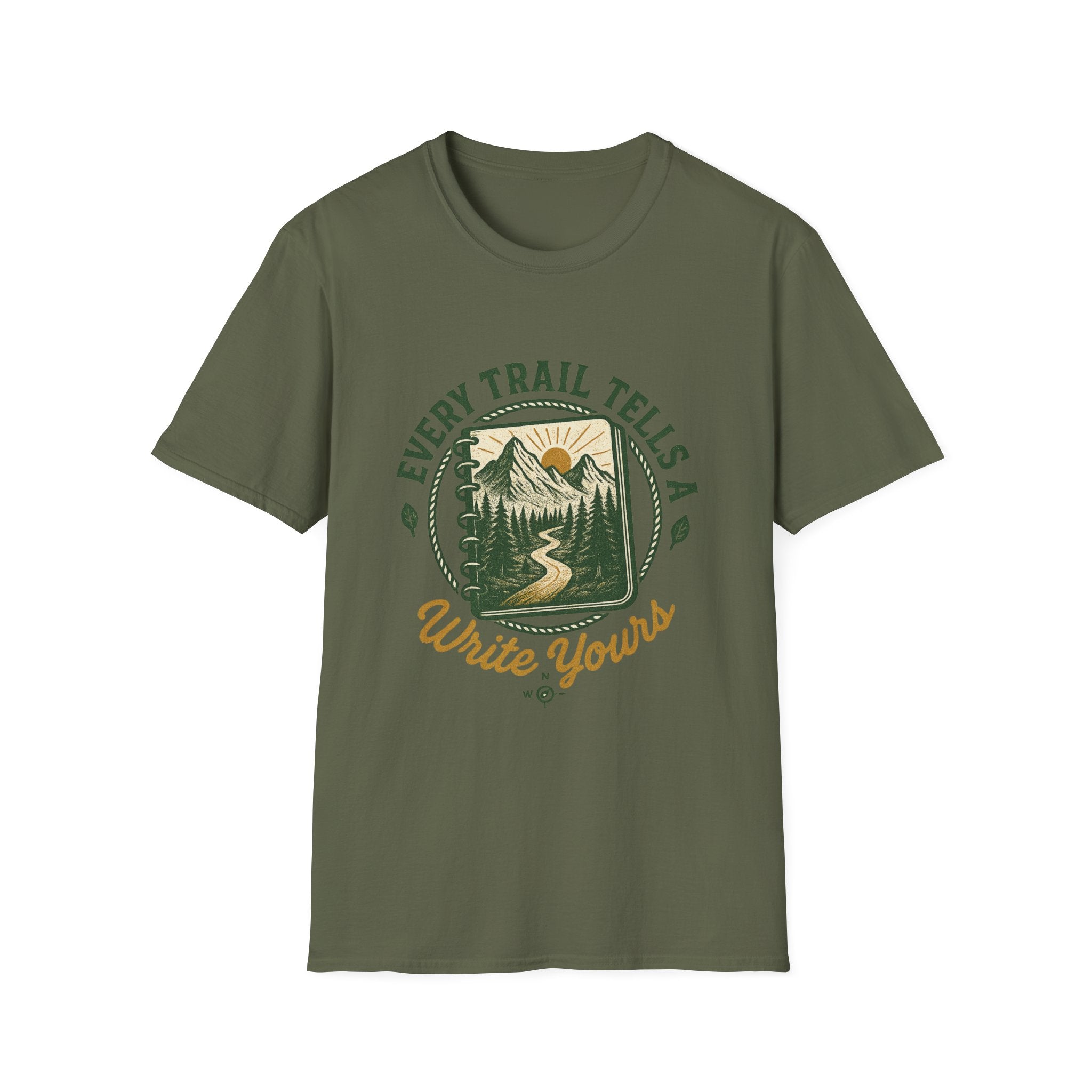 Every Trail Tells A Story T-Shirt | Mountain Hiking Nature Graphic