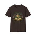 The Trail Awaits mountain and book illustration T-Shirt | hiking, adventure, nature