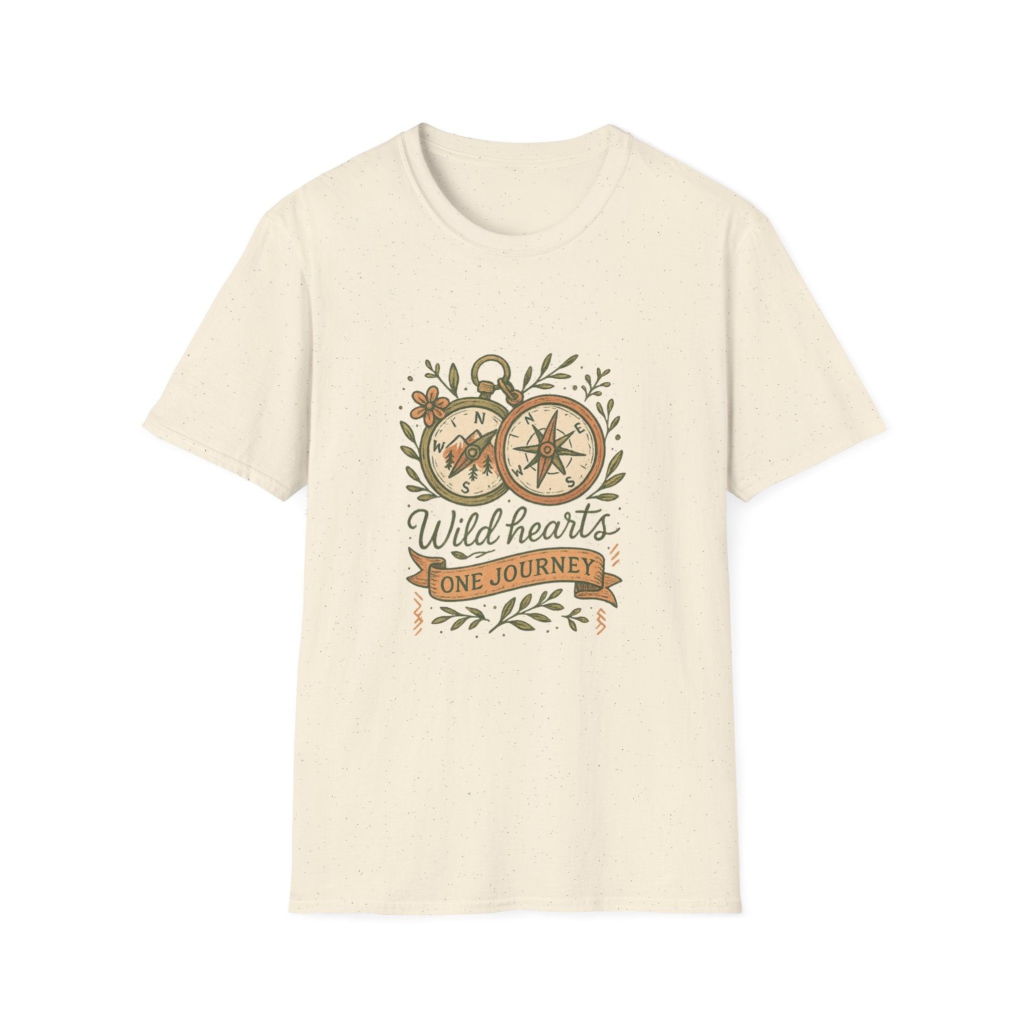 Wild Hearts Compass illustration T-Shirt | Adventure, Nature, Travel