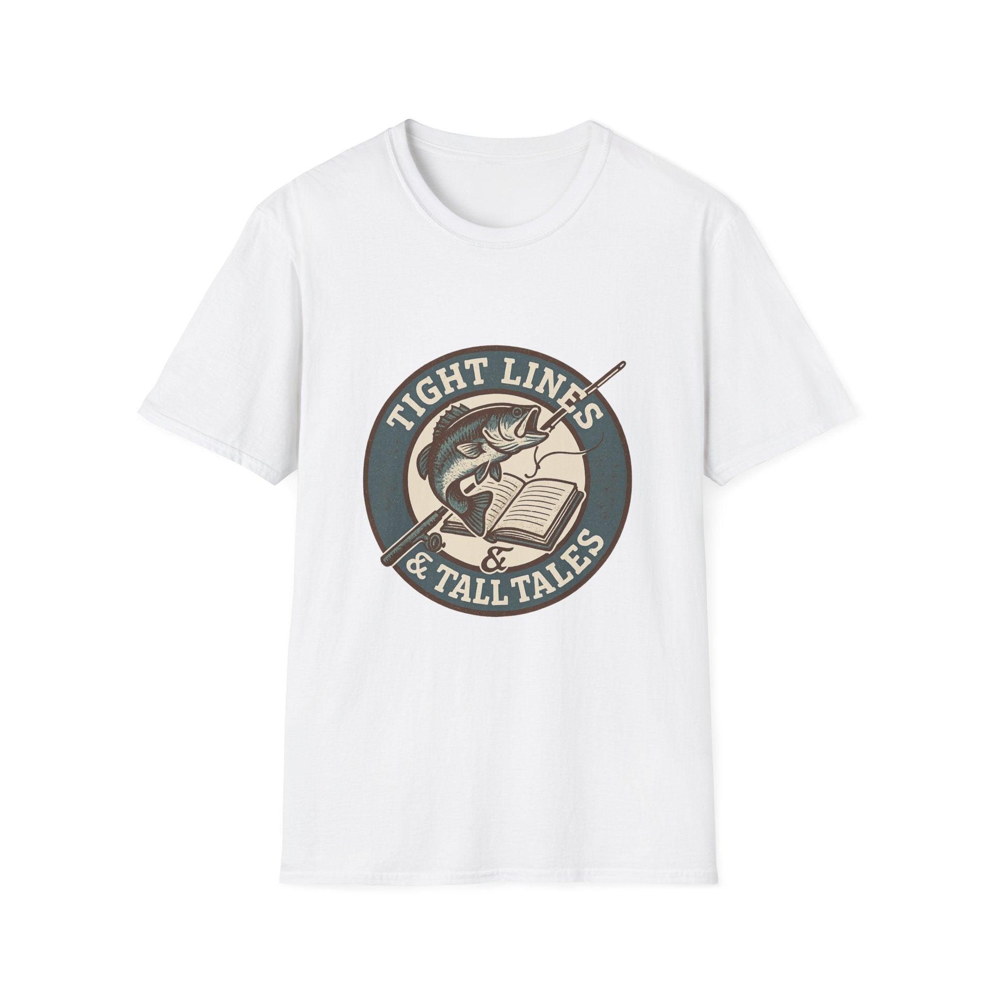 Tight Lines & Tall Tales T-Shirt | Fishing Bass Graphic Tee