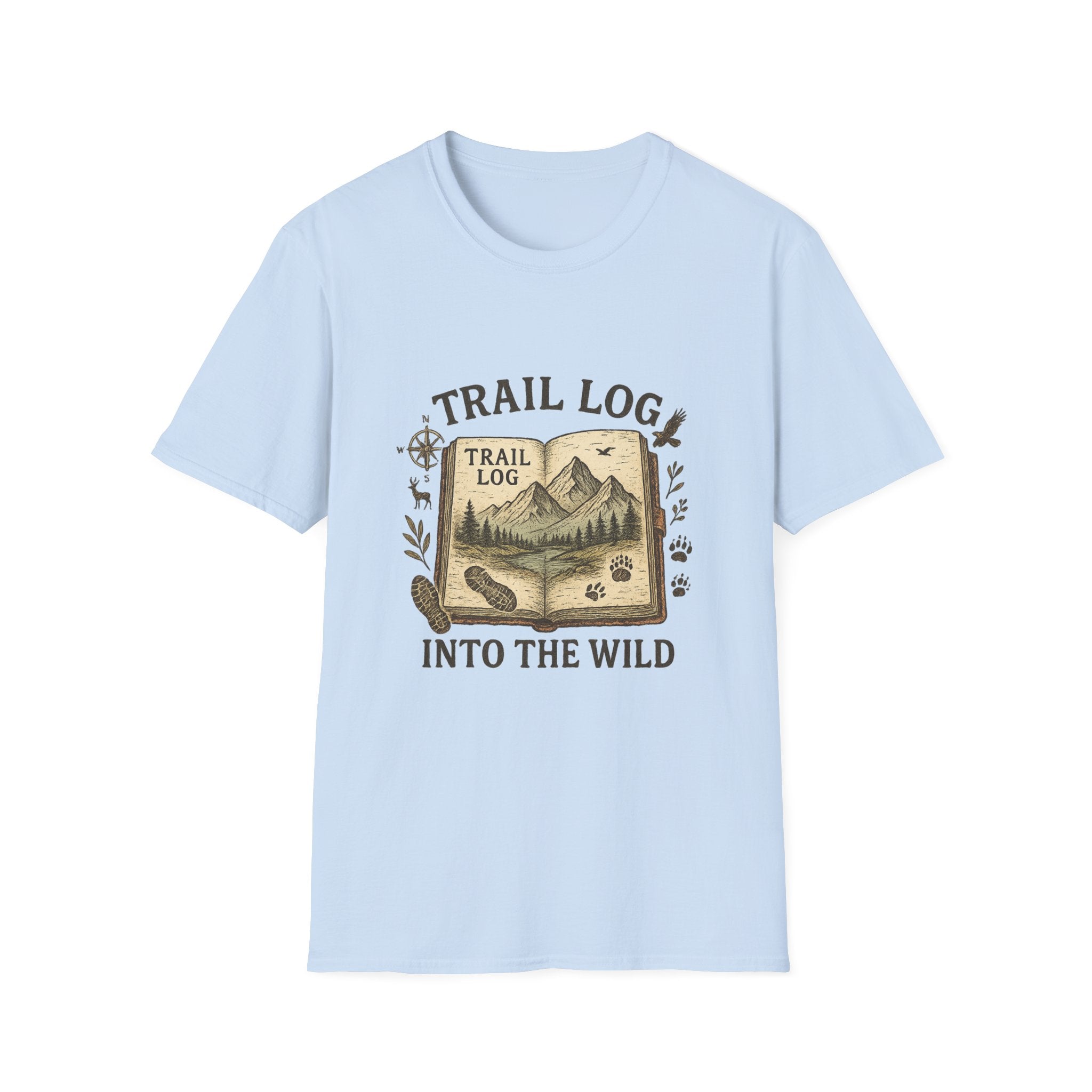 Trail Log book illustration T-Shirt | Into the Wild hiking design