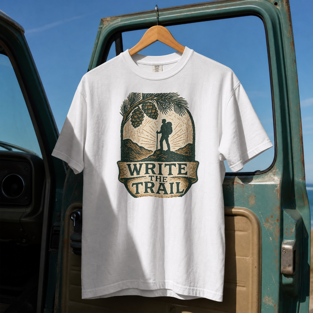 Write the Trail Hiking Shirt | Outdoor Pinecone Hiker Graphic Tee