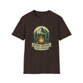 Home Among The Pines campfire graphic T-Shirt | mountain forest design