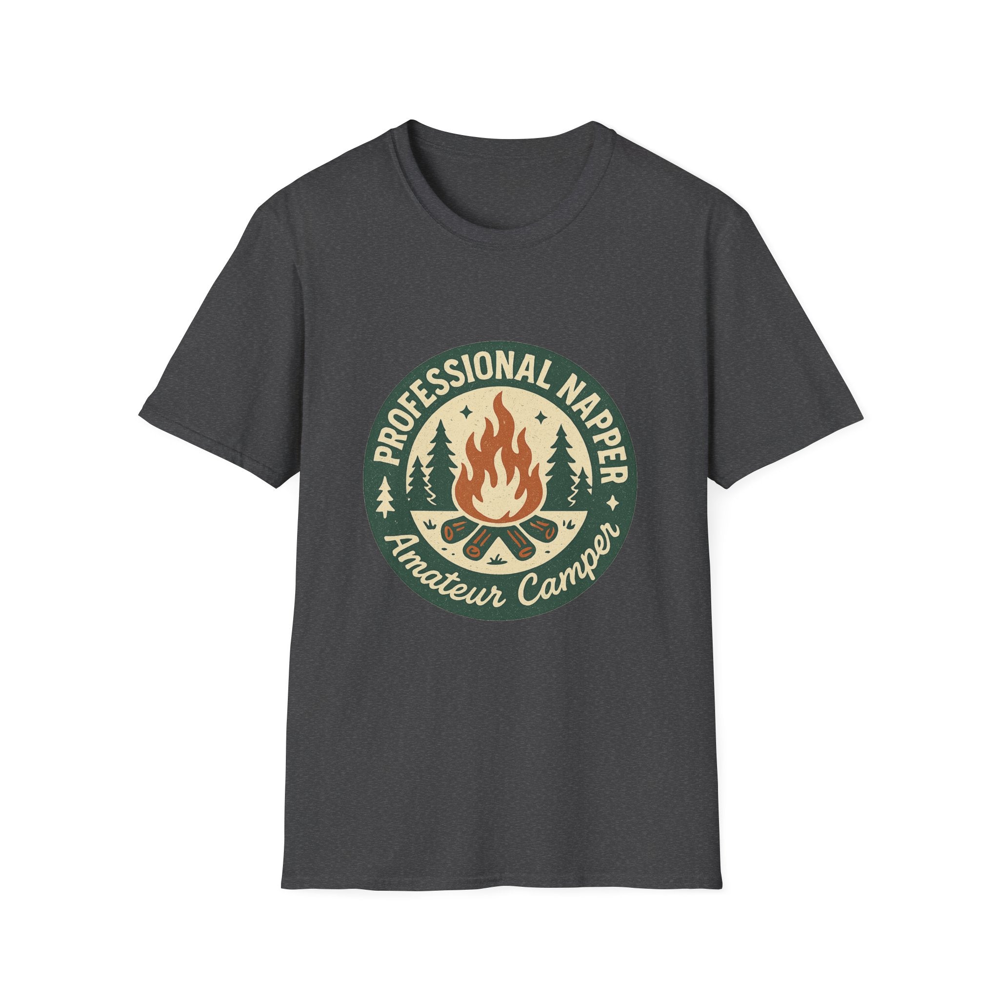 Professional Napper Campfire T-Shirt | Camping Nap Sleep Graphic Tee