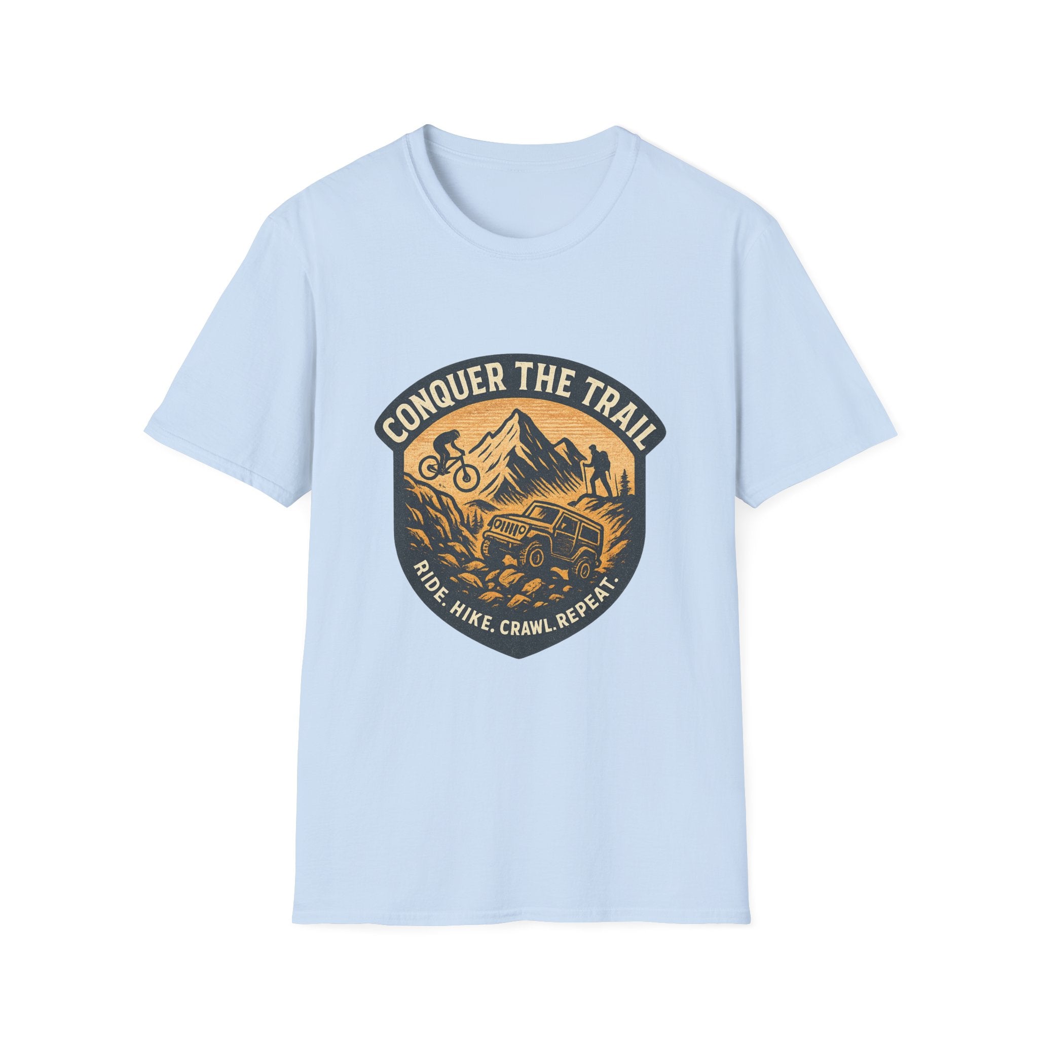 Conquer the Trail Mountain Bike & Hike T-Shirt | Outdoor Adventure Tee