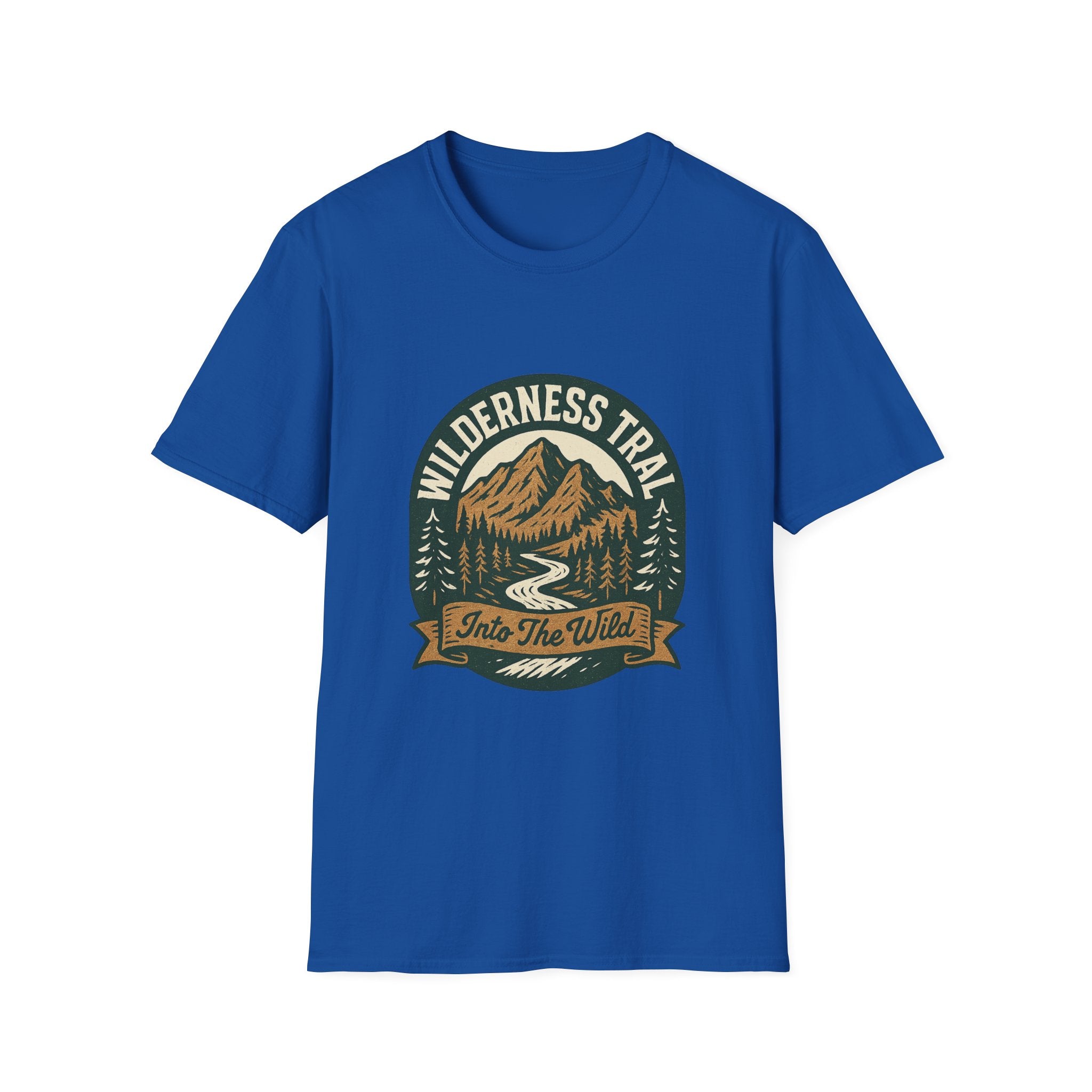 Wilderness Trail mountain badge T-Shirt | camping outdoors hiking design