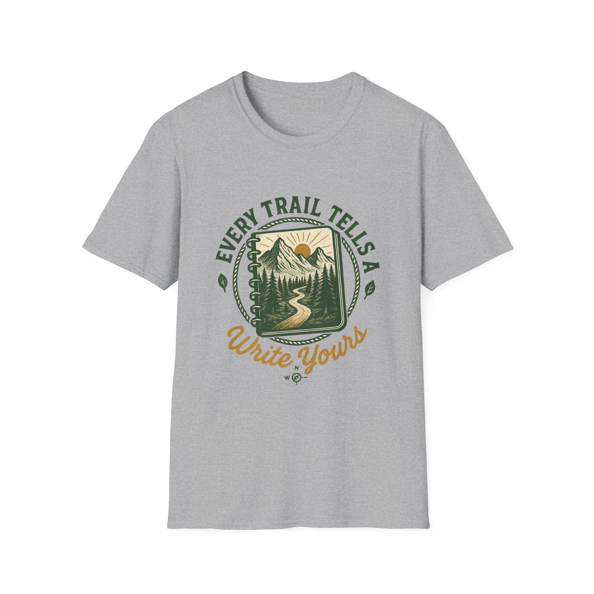 Every Trail Tells A Story T-Shirt | Mountain Hiking Nature Graphic