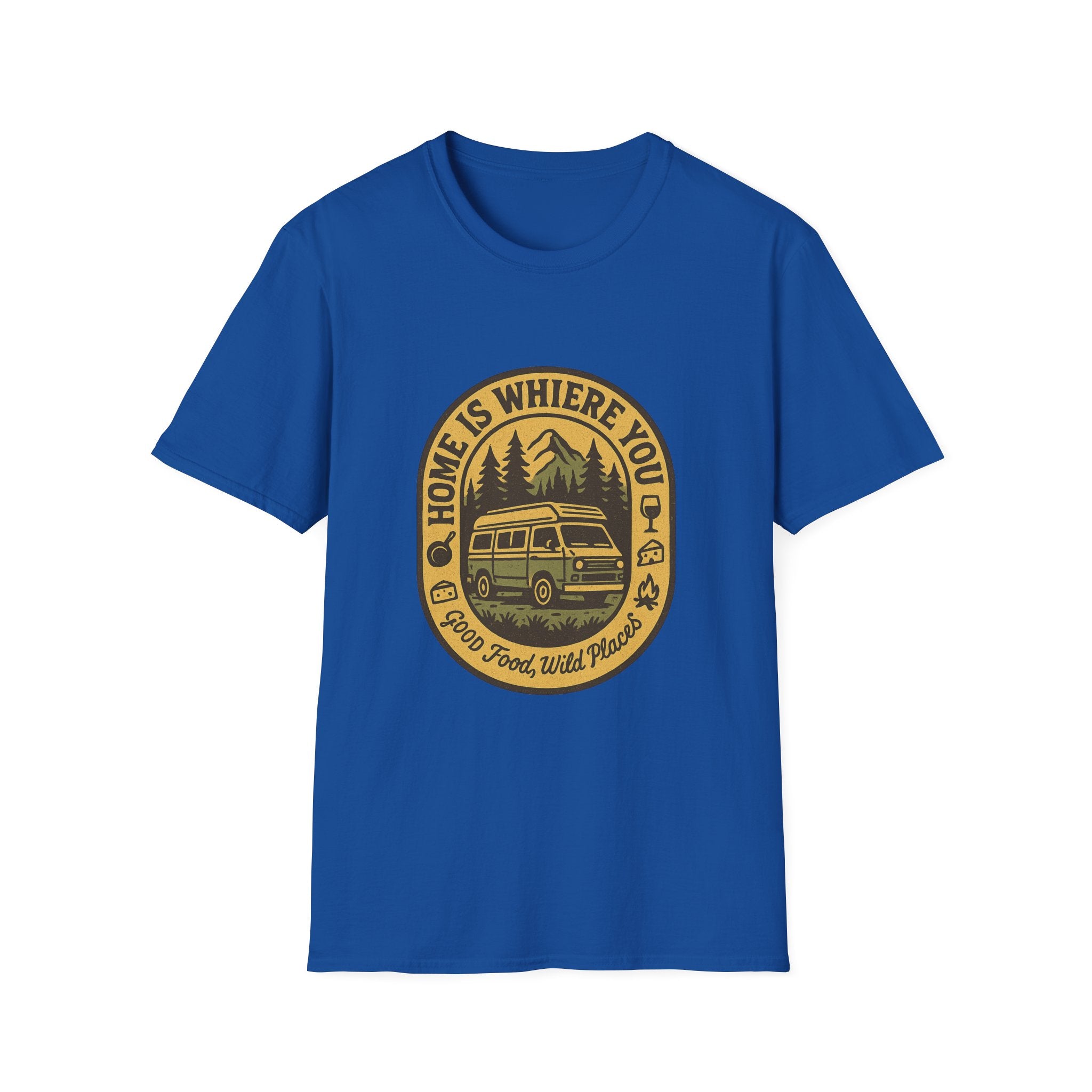 Home Is Where You Park It Camper Van T-Shirt | Vintage RV Outdoor Camping Tee