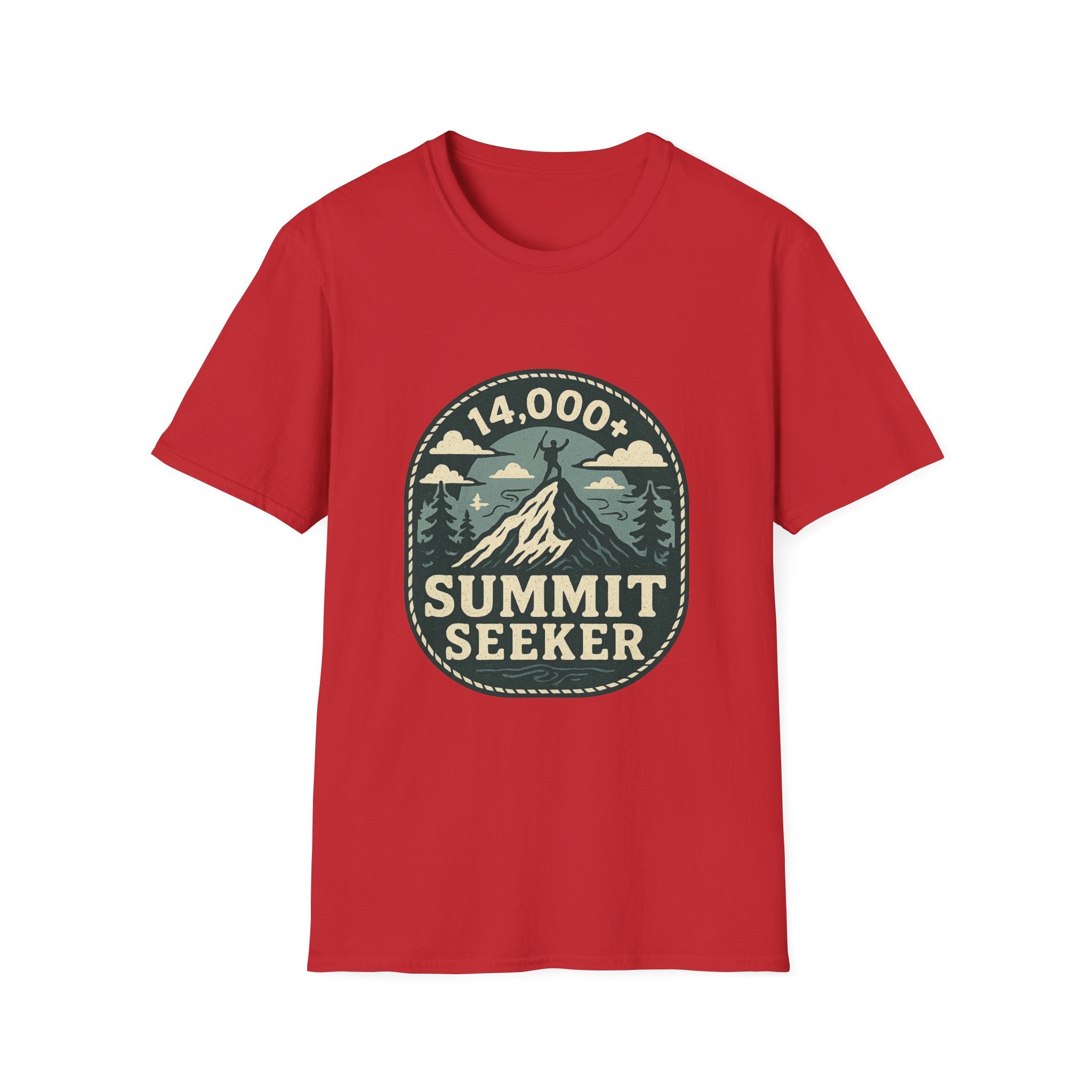 14,000+ Summit Seeker T-Shirt | Mountain Hiker Badge